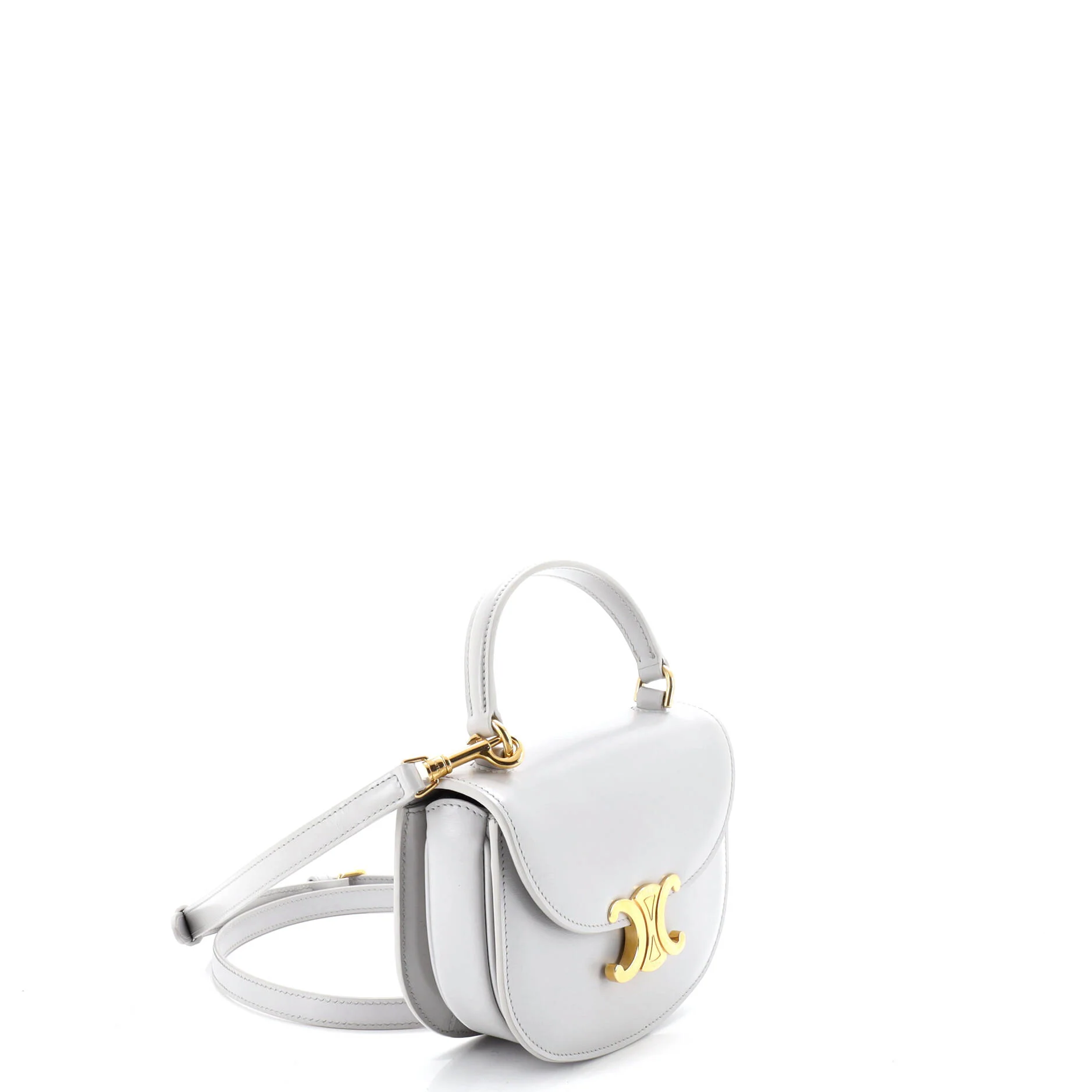 Triomphe Besace Clea Top Handle Flap Bag Leather Mini - Image 2