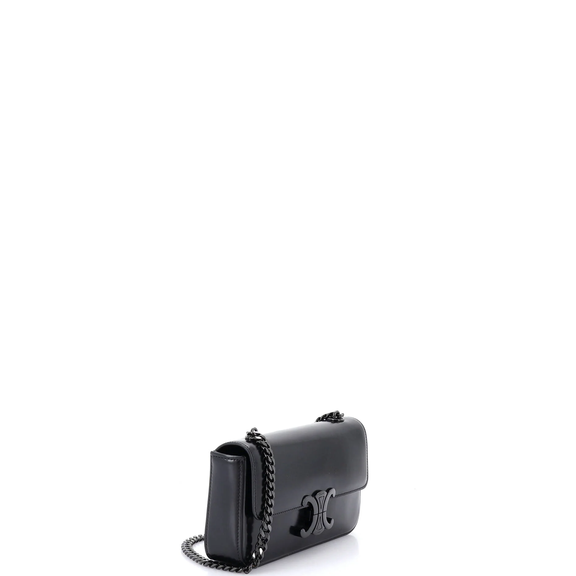 Triomphe Chain Shoulder Bag Leather Small - Image 2