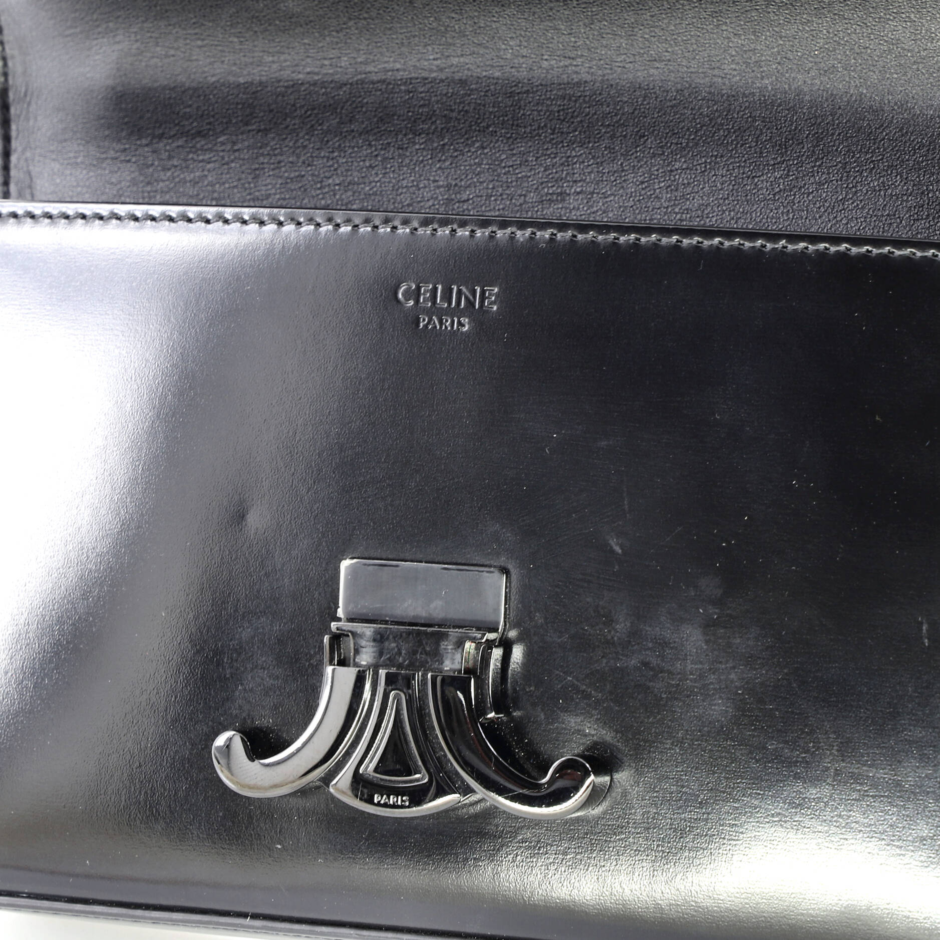 Triomphe Chain Shoulder Bag Leather Small - Image 6