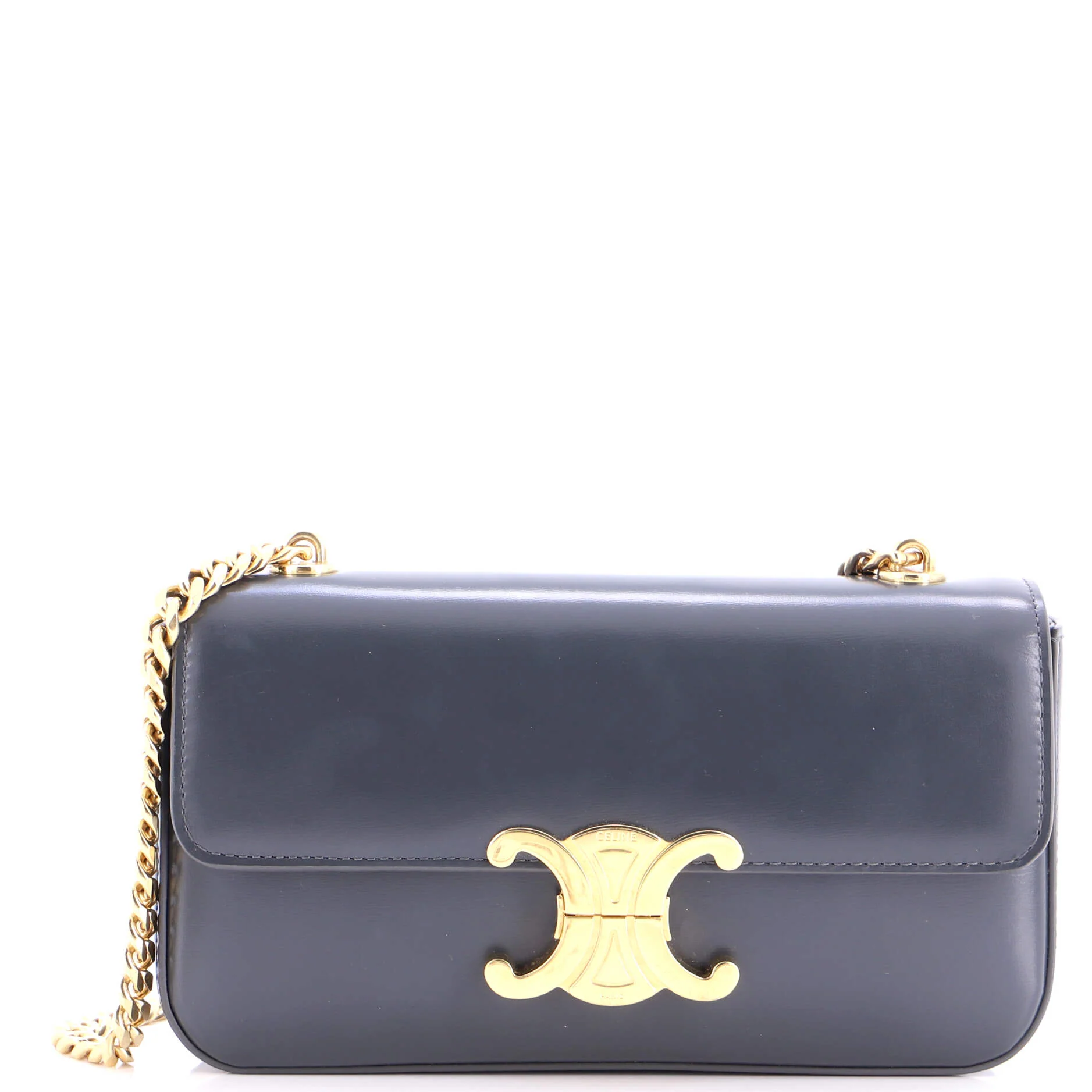 Triomphe Chain Shoulder Bag Leather Small