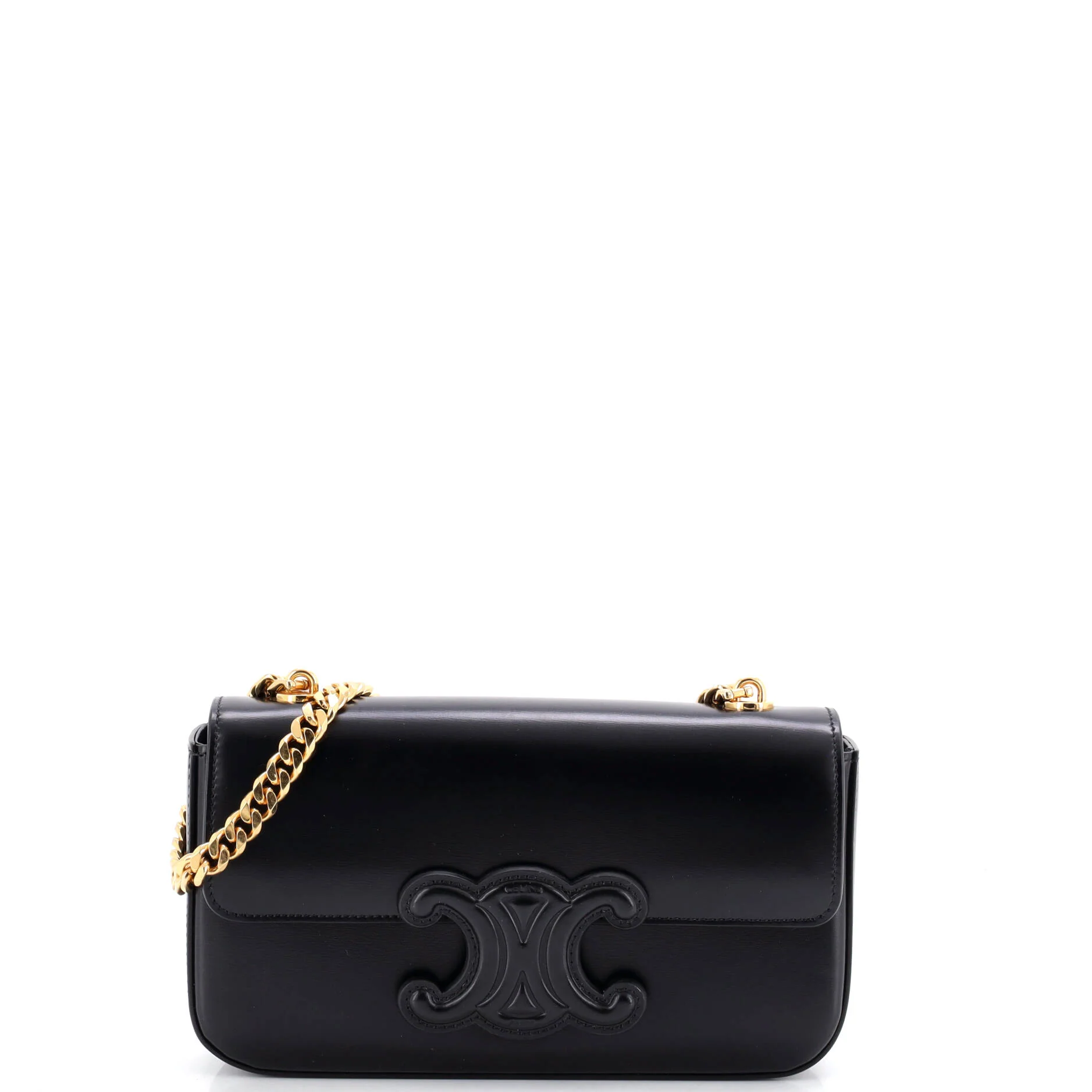 Triomphe Chain Shoulder Bag Leather Small