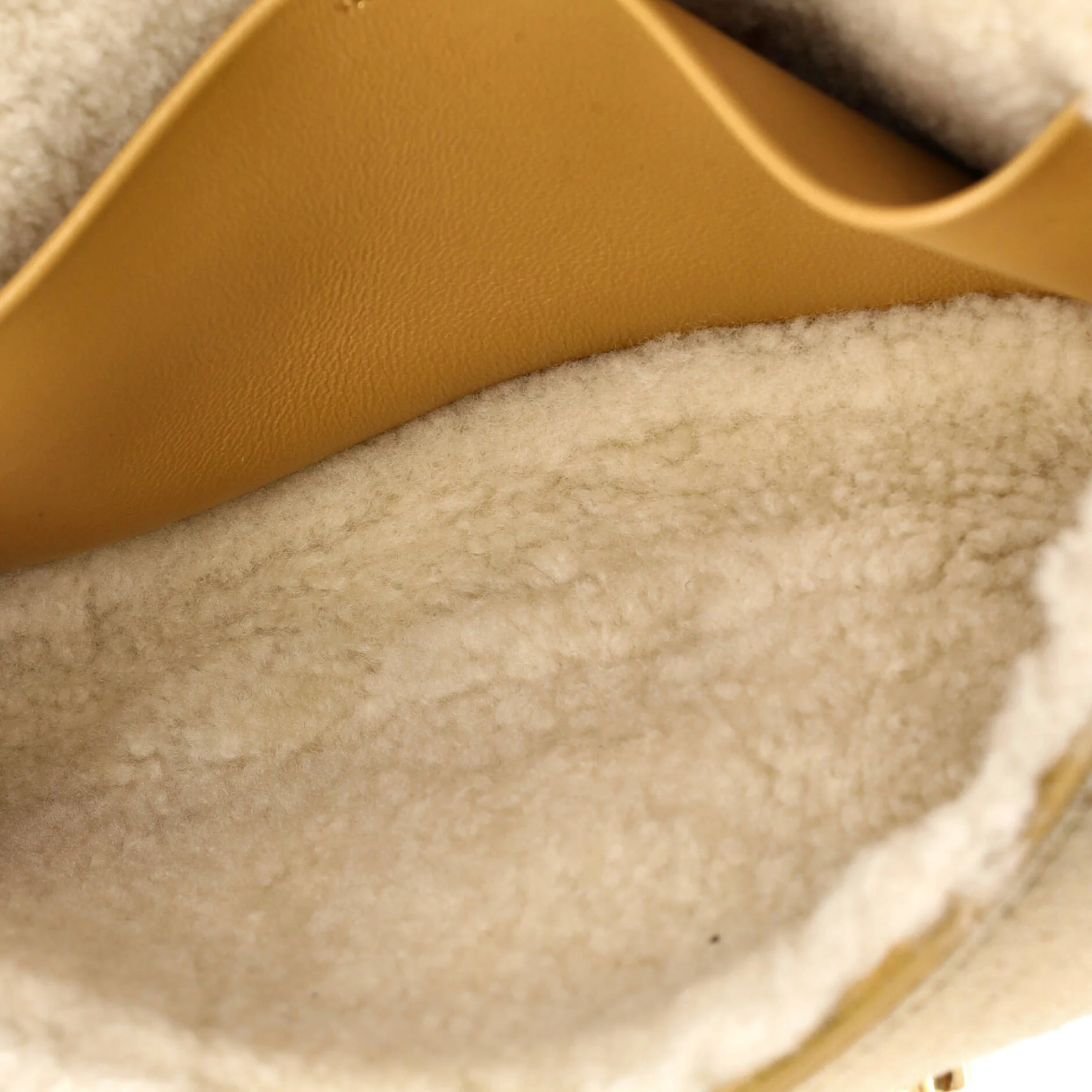 Triomphe Chain Shoulder Bag Suede with Shearling Small - Image 5