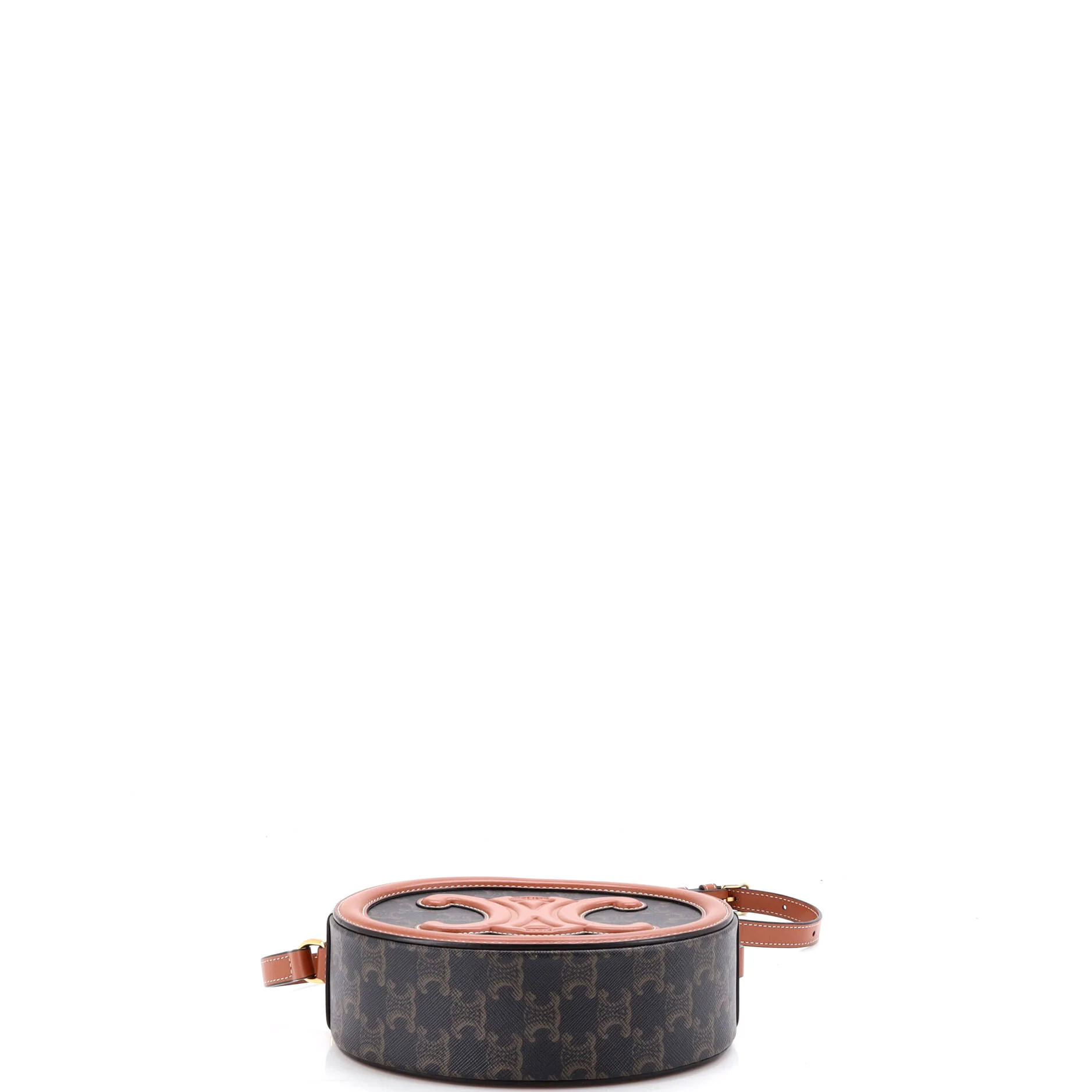 Triomphe Oval Crossbody Bag Triomphe Coated Canvas and Leather - Image 4
