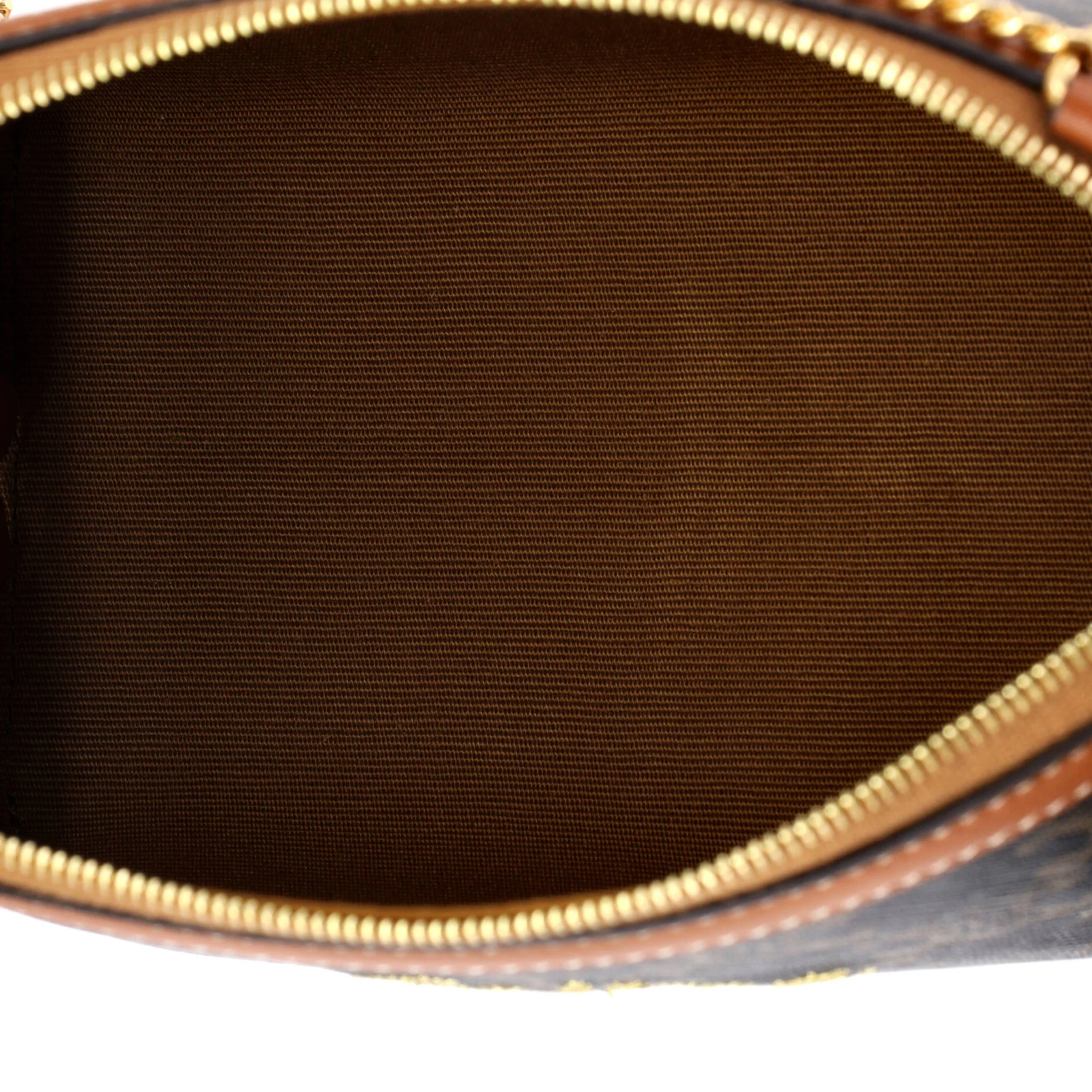 Zip Around Chain Clutch Embroidered Triomphe Coated Canvas - Image 5