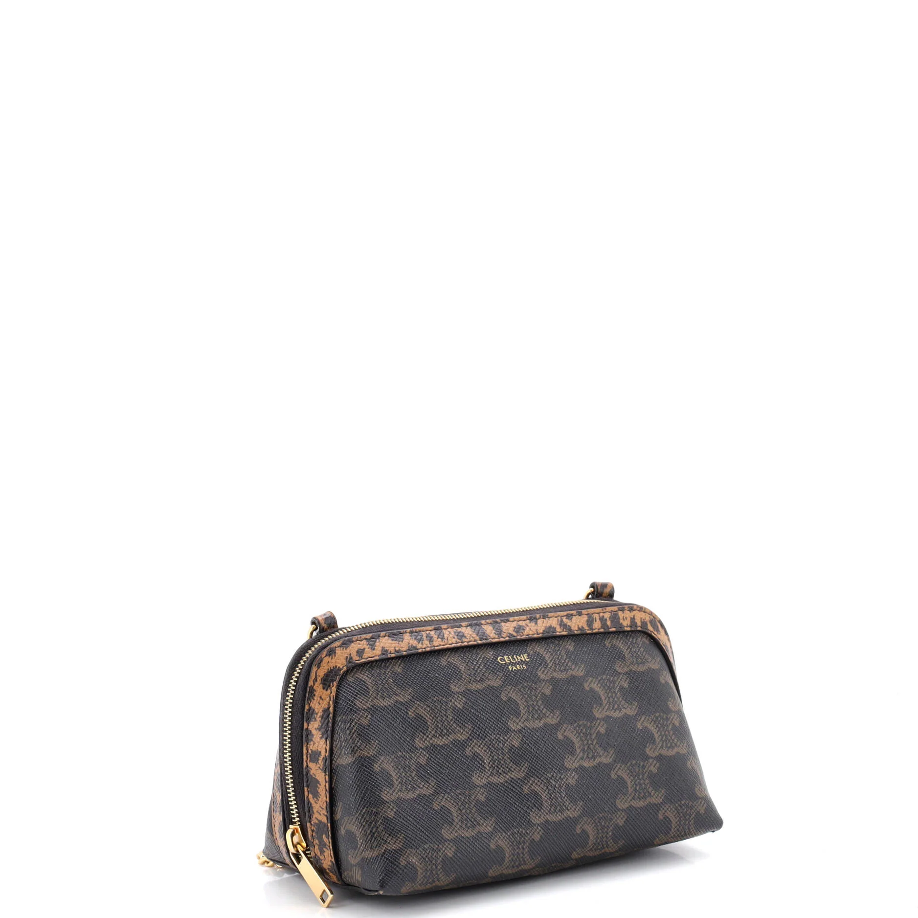 Zip Around Chain Clutch Triomphe Coated Canvas - Image 2