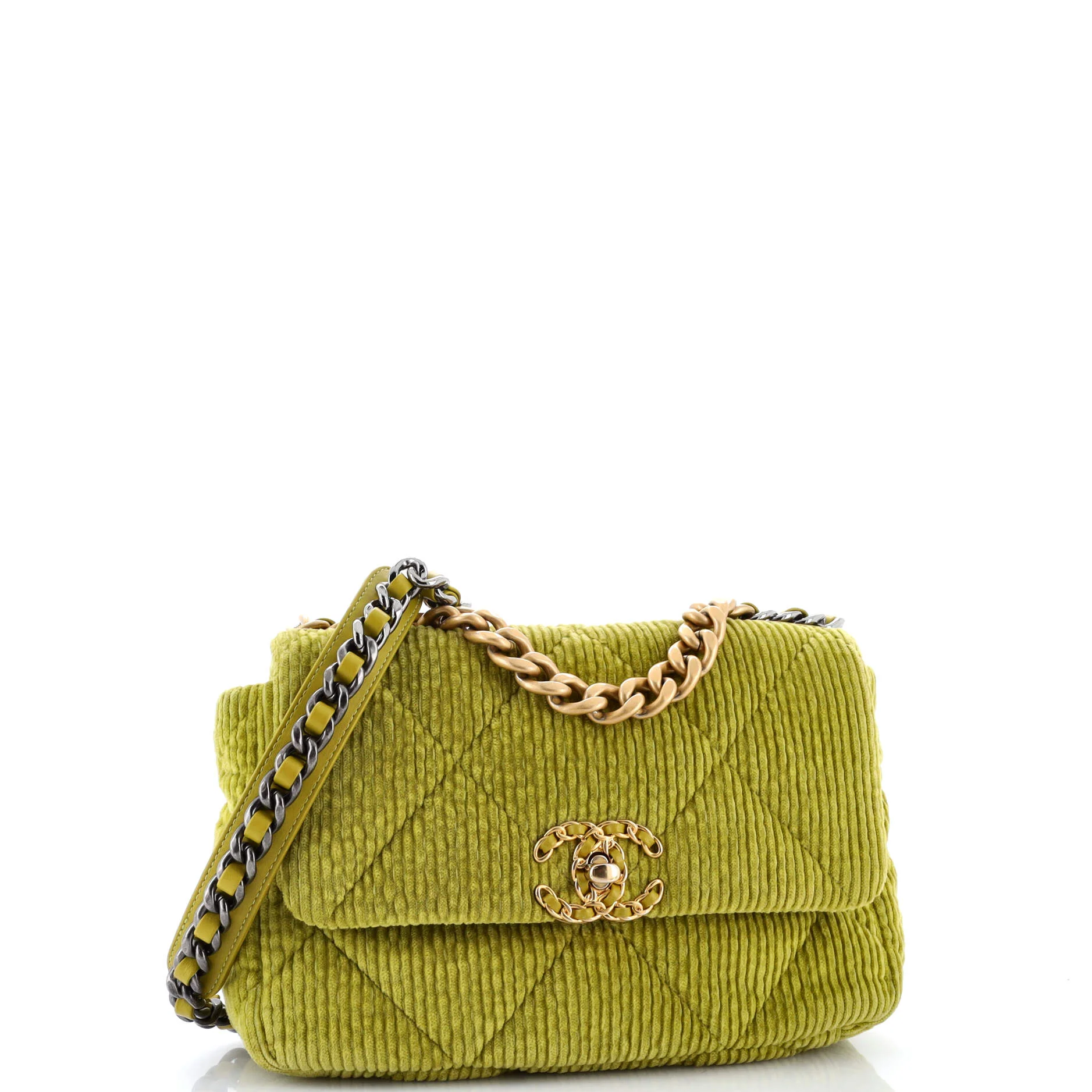 19 Flap Bag Quilted Corduroy Medium - Image 2