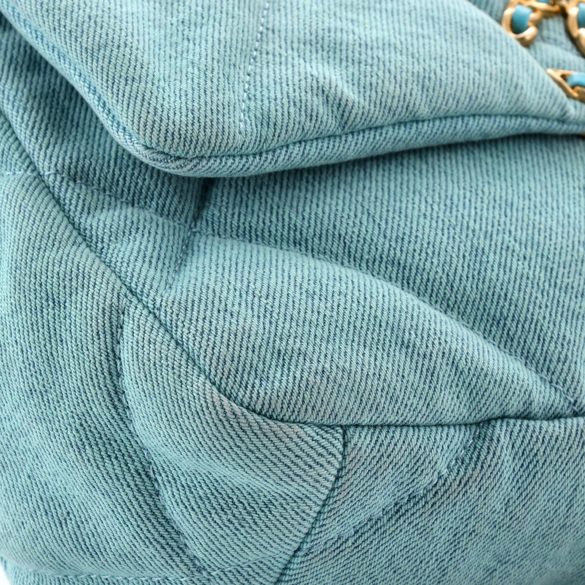 19 Flap Bag Quilted Denim Medium - Image 7