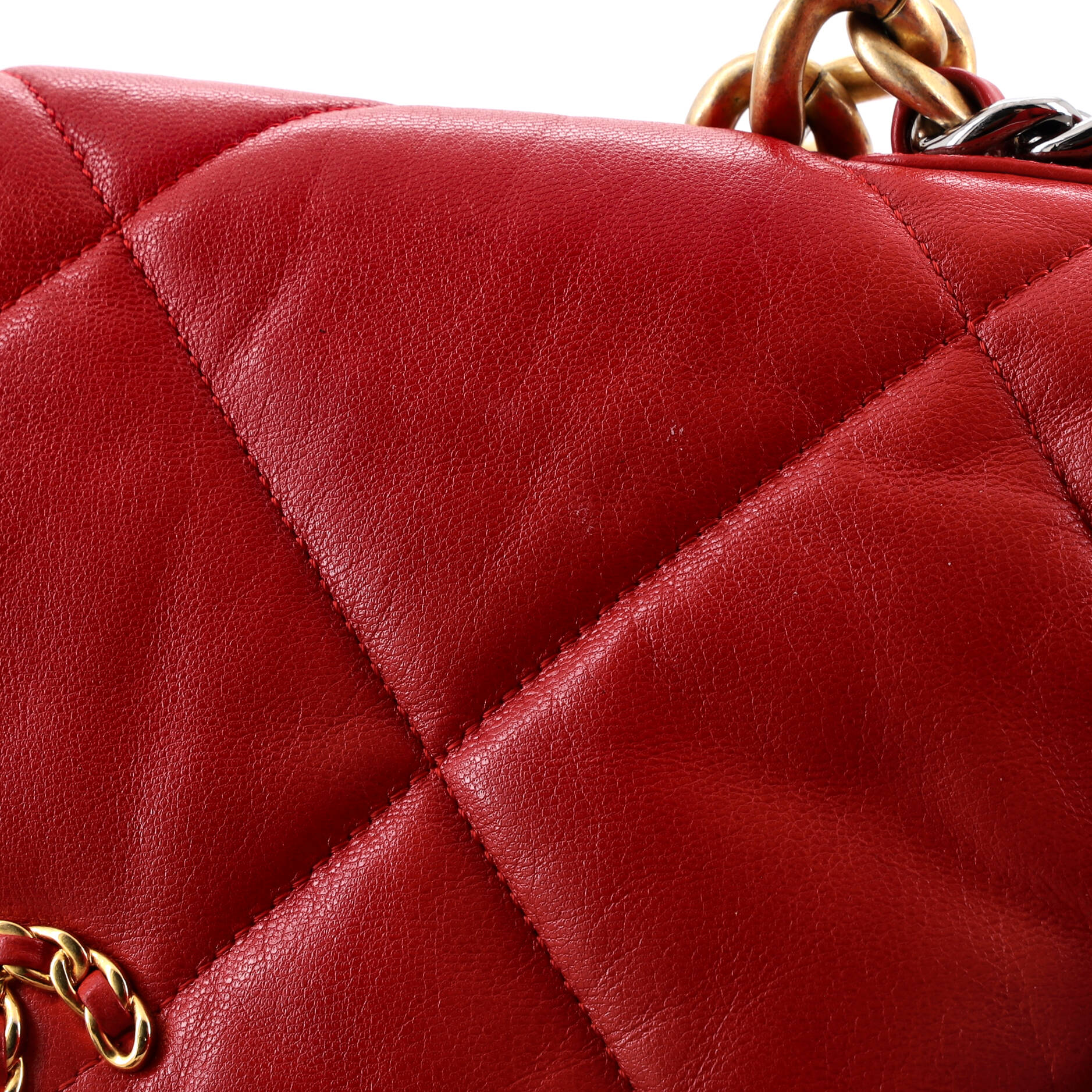 19 Flap Bag Quilted Leather Large - Image 7