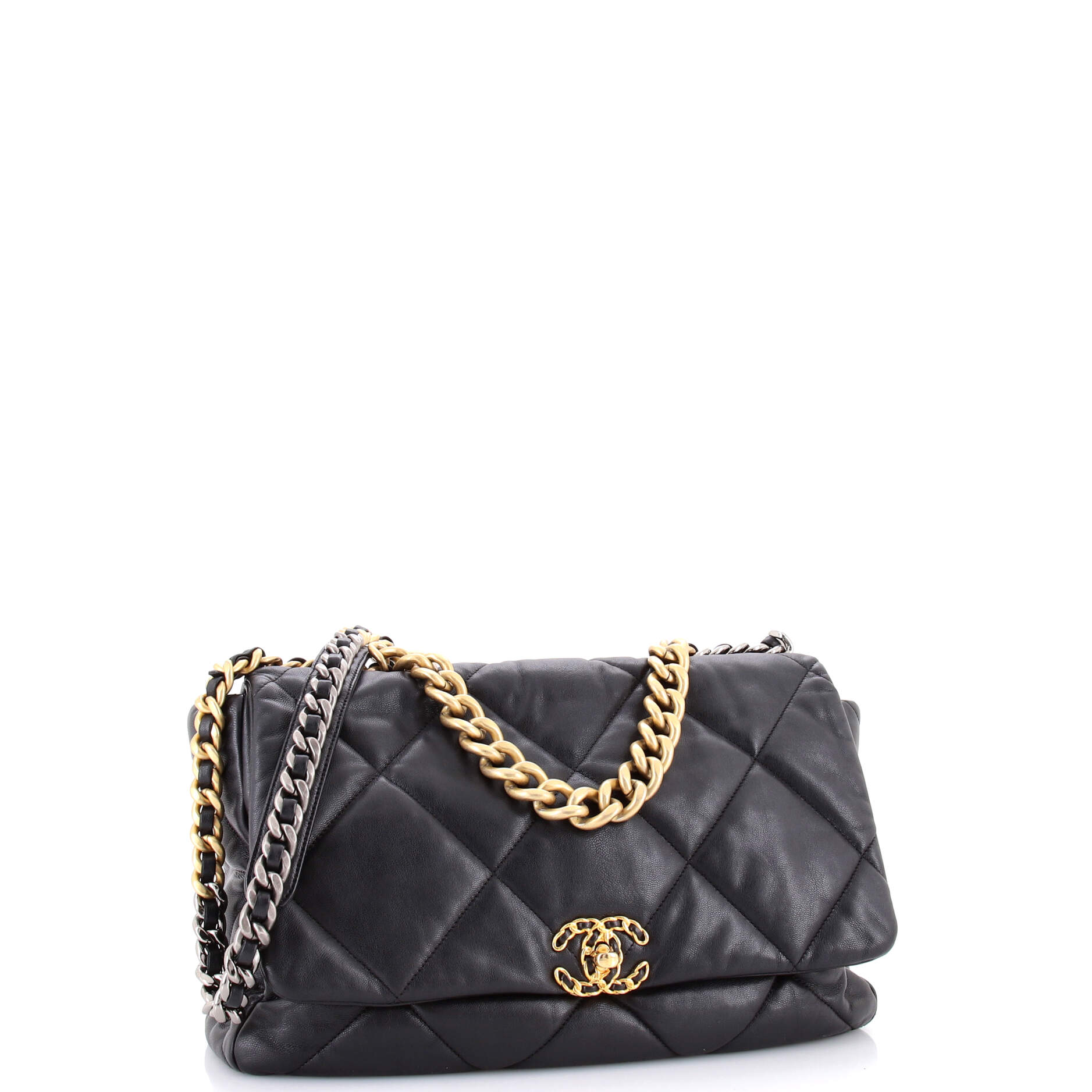19 Flap Bag Quilted Leather Maxi - Image 3