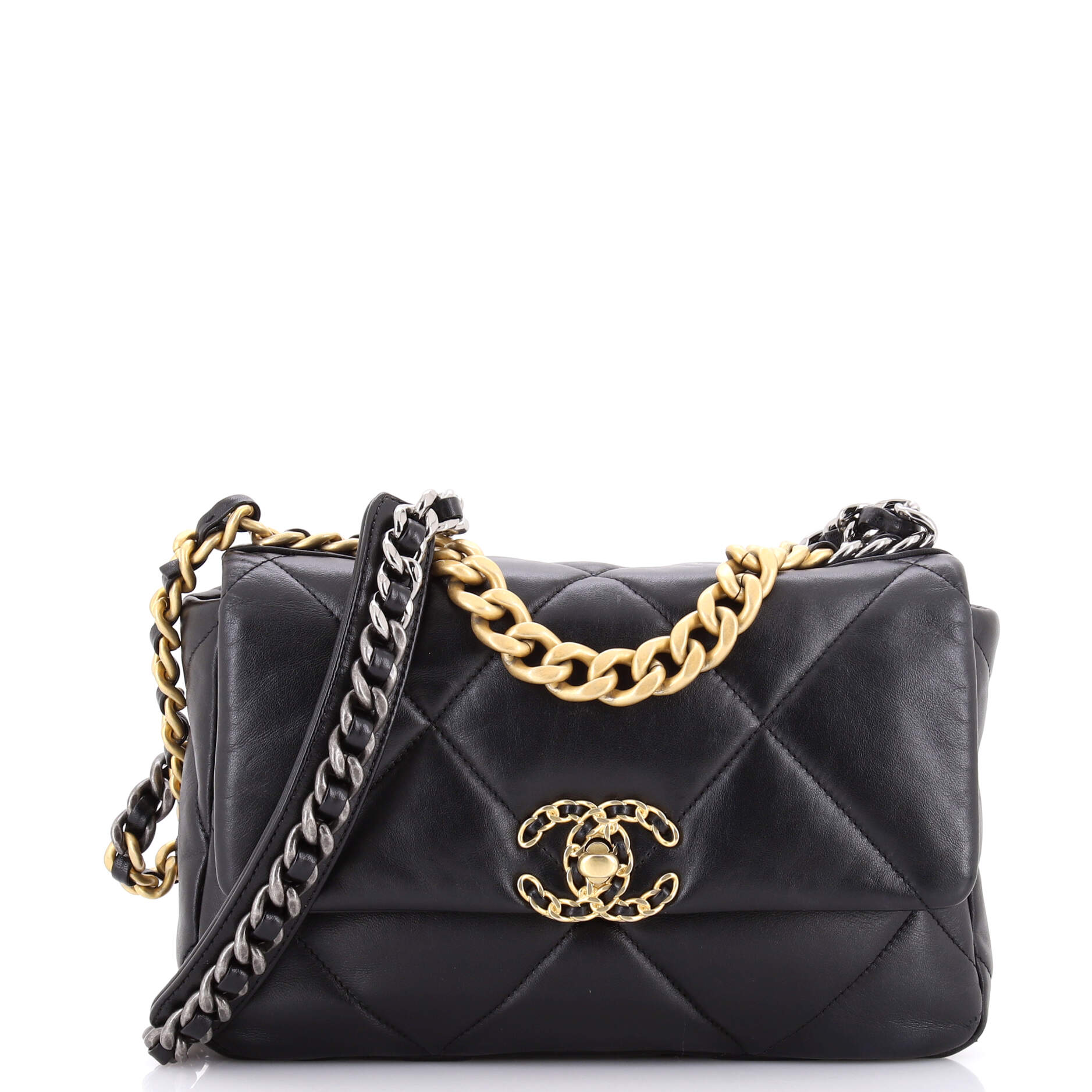 19 Flap Bag Quilted Leather Medium
