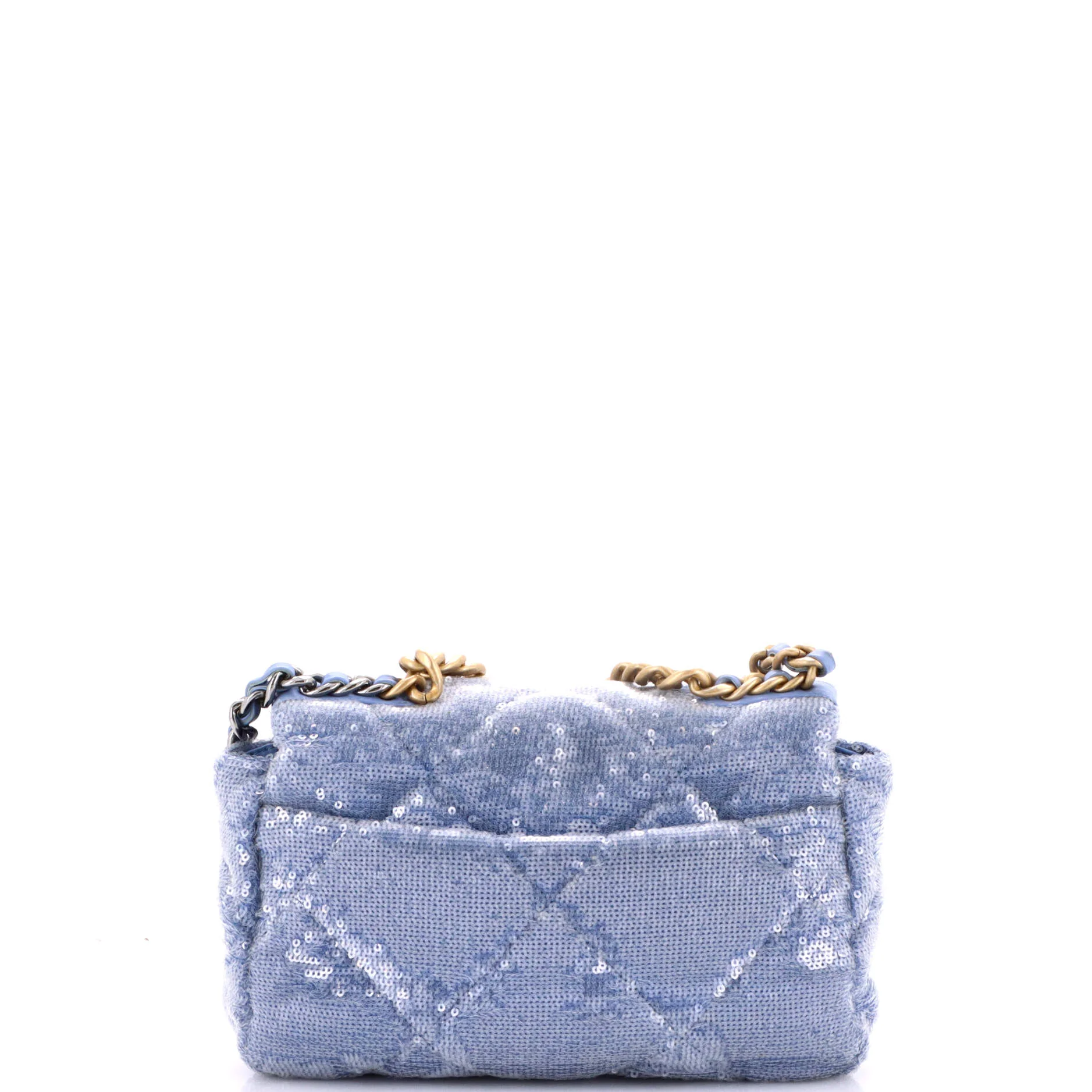 19 Flap Bag Quilted Sequins Medium - Image 4