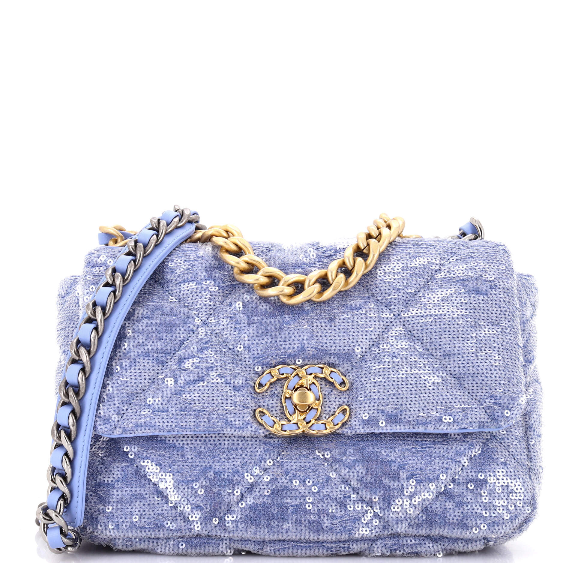 19 Flap Bag Quilted Sequins Medium
