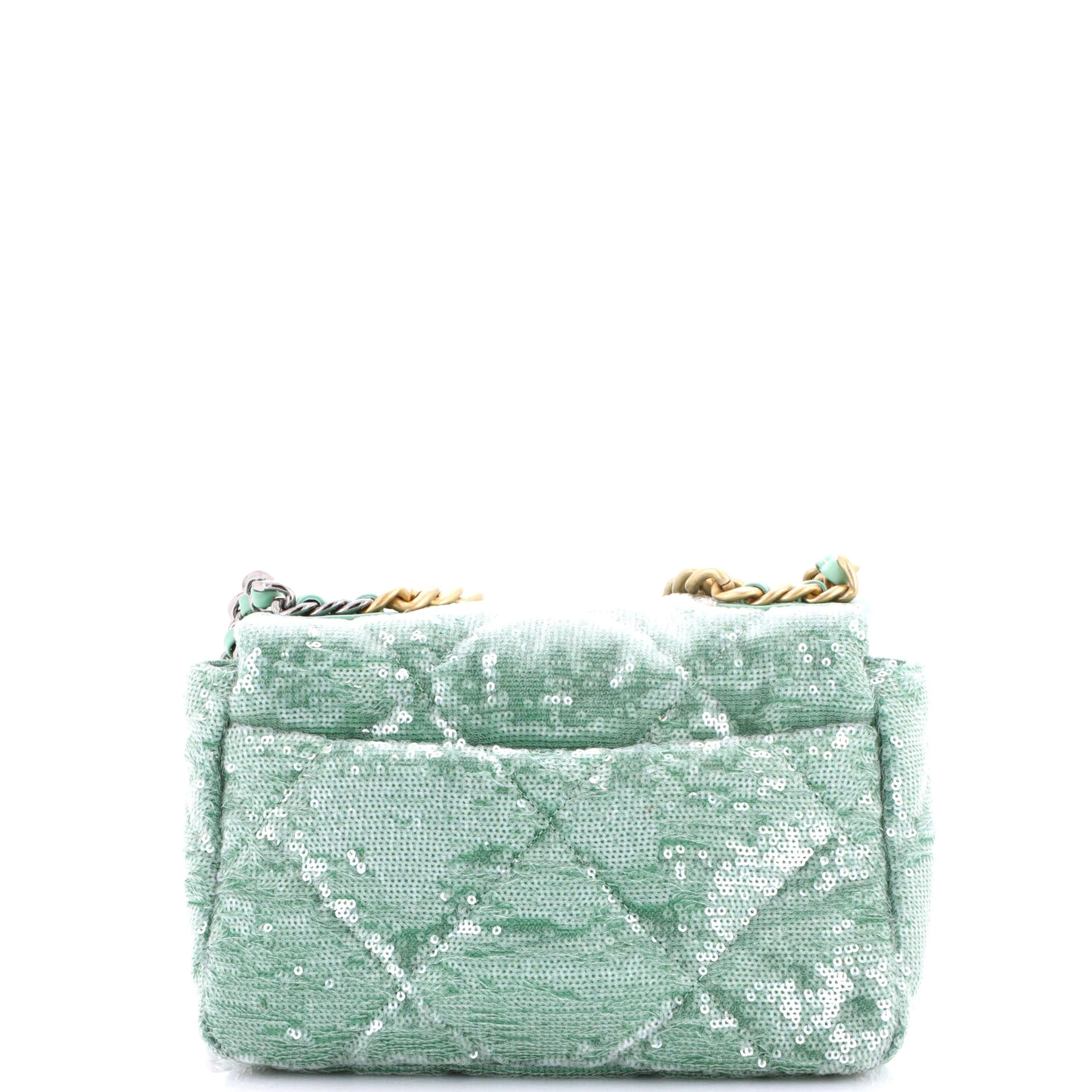 19 Flap Bag Quilted Sequins Medium - Image 4