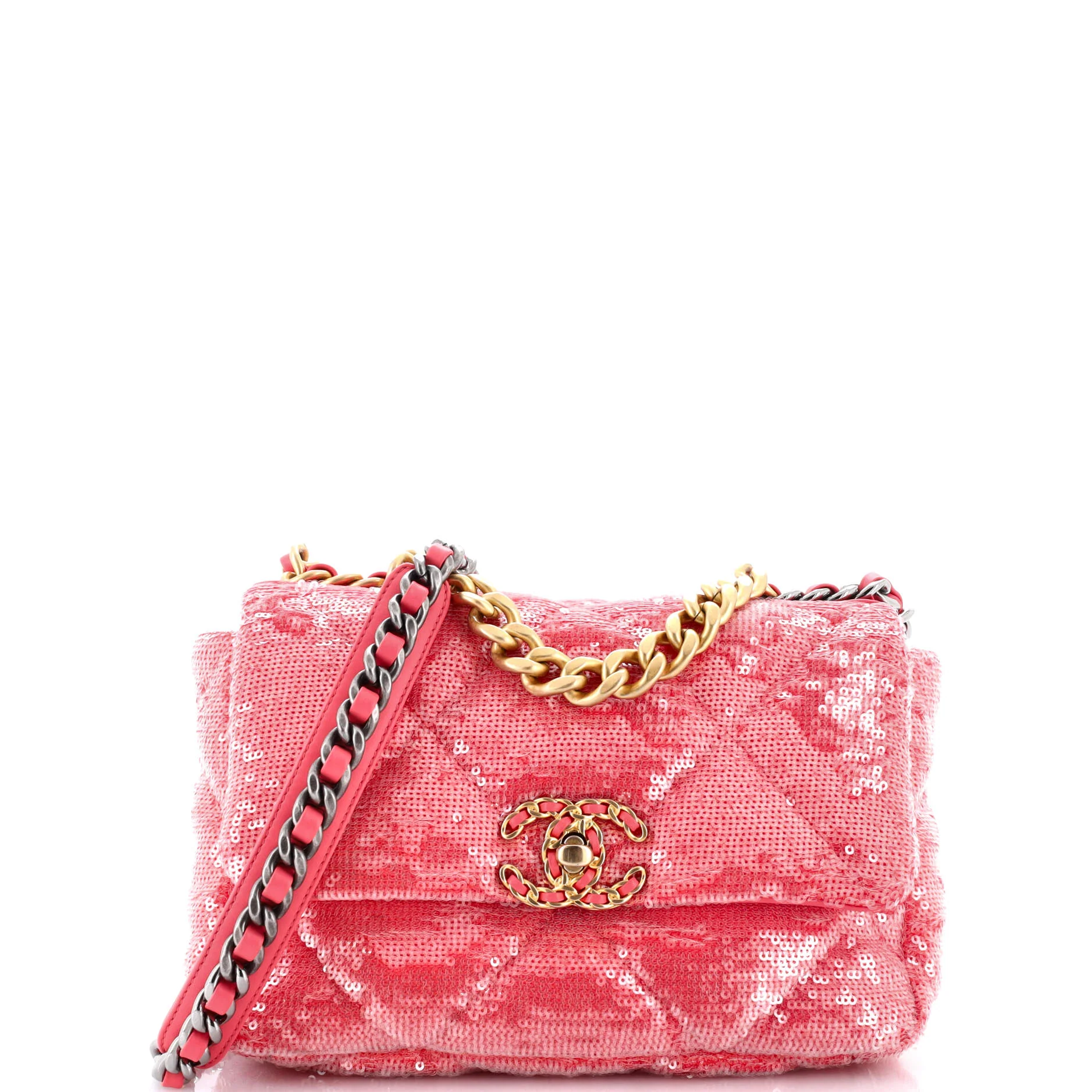 19 Flap Bag Quilted Sequins Medium