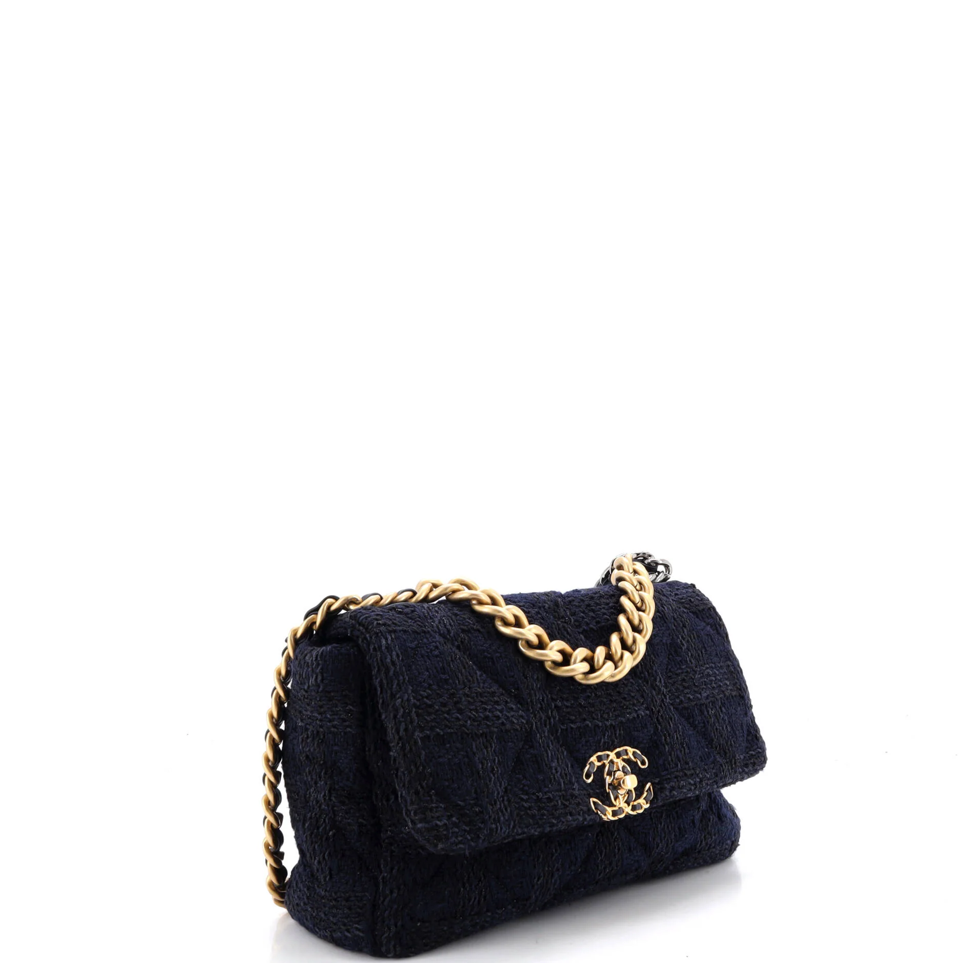 19 Flap Bag Quilted Tweed Large - Image 2