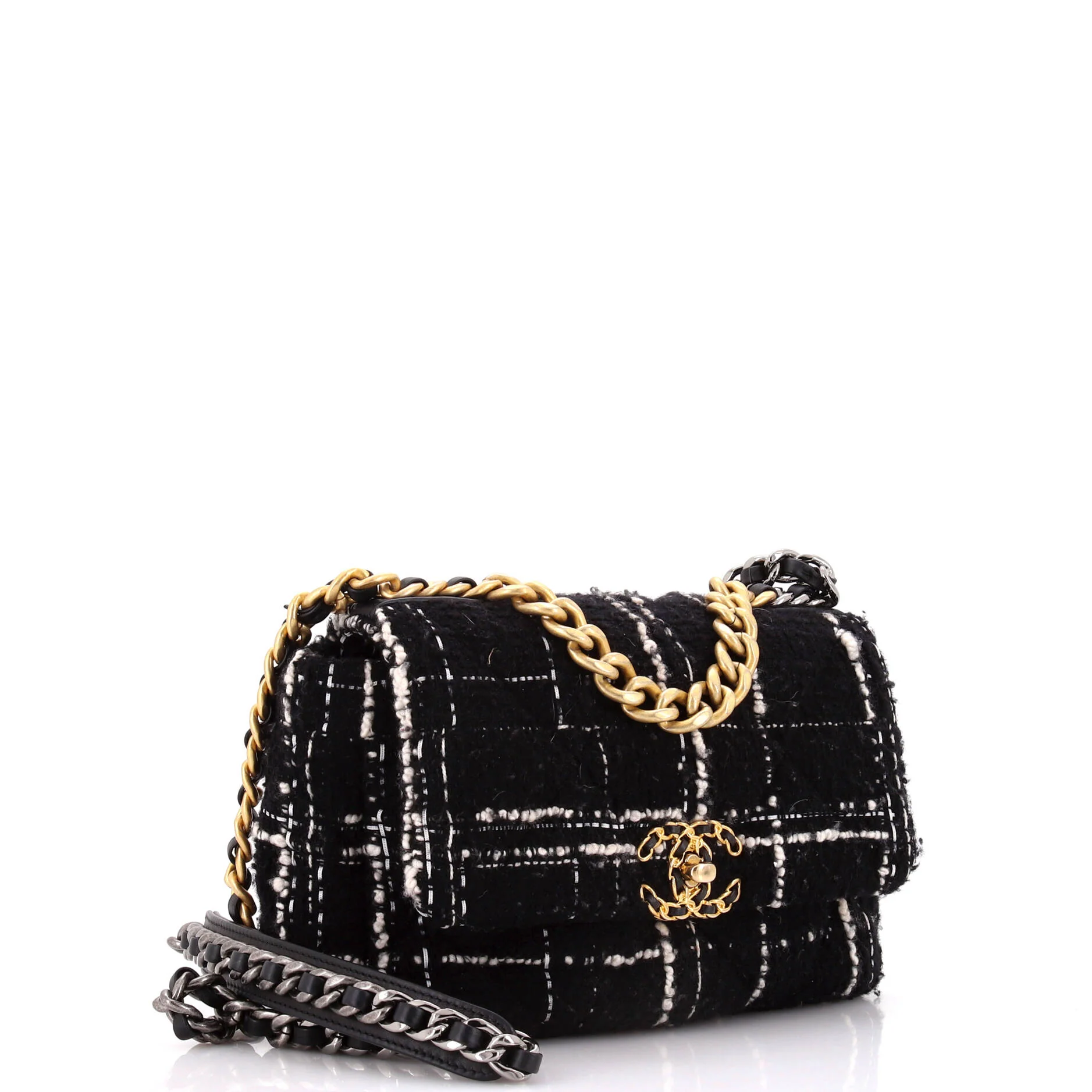 19 Flap Bag Quilted Tweed Medium - Image 2