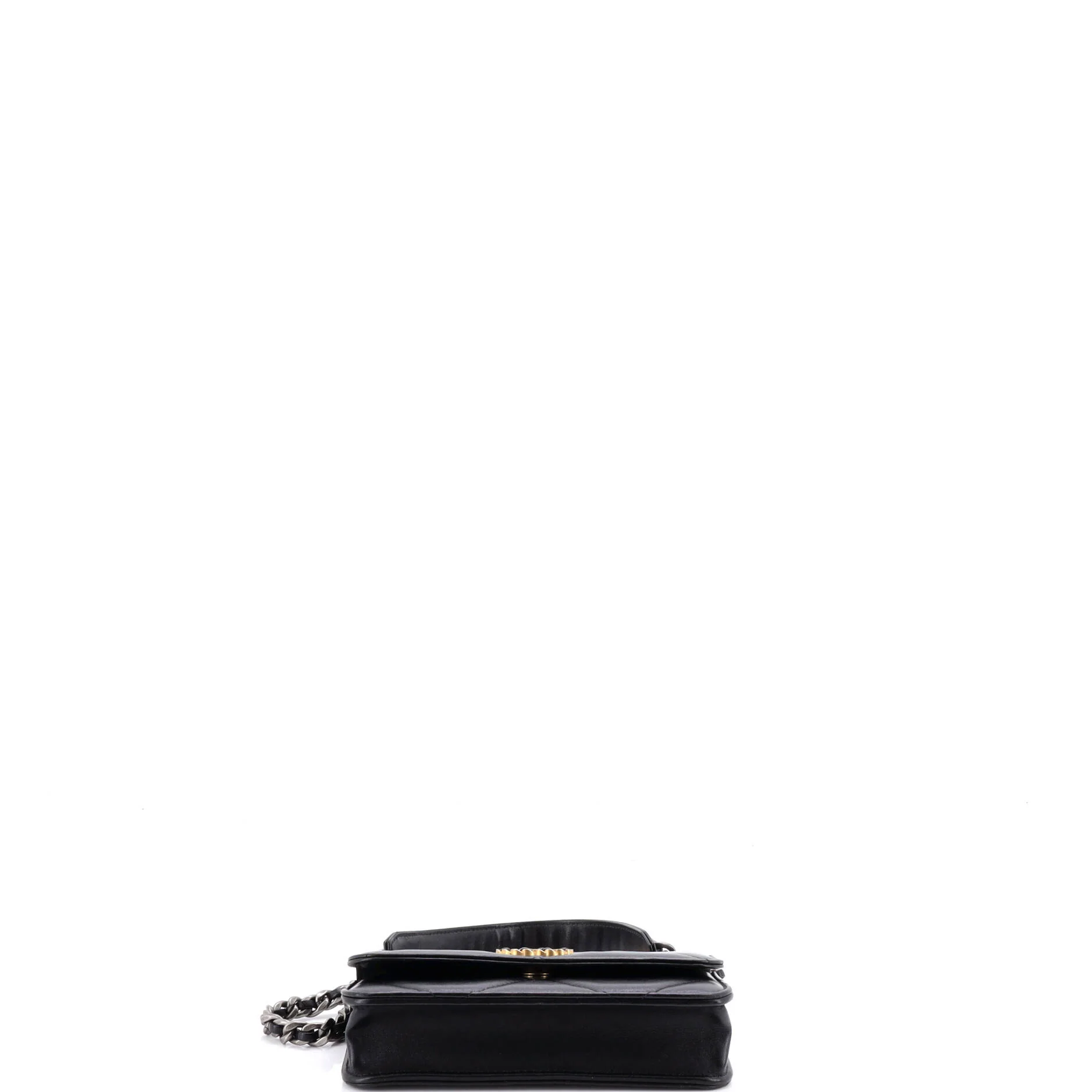 19 Flap Phone Holder with Chain Quilted Lambskin - Image 4
