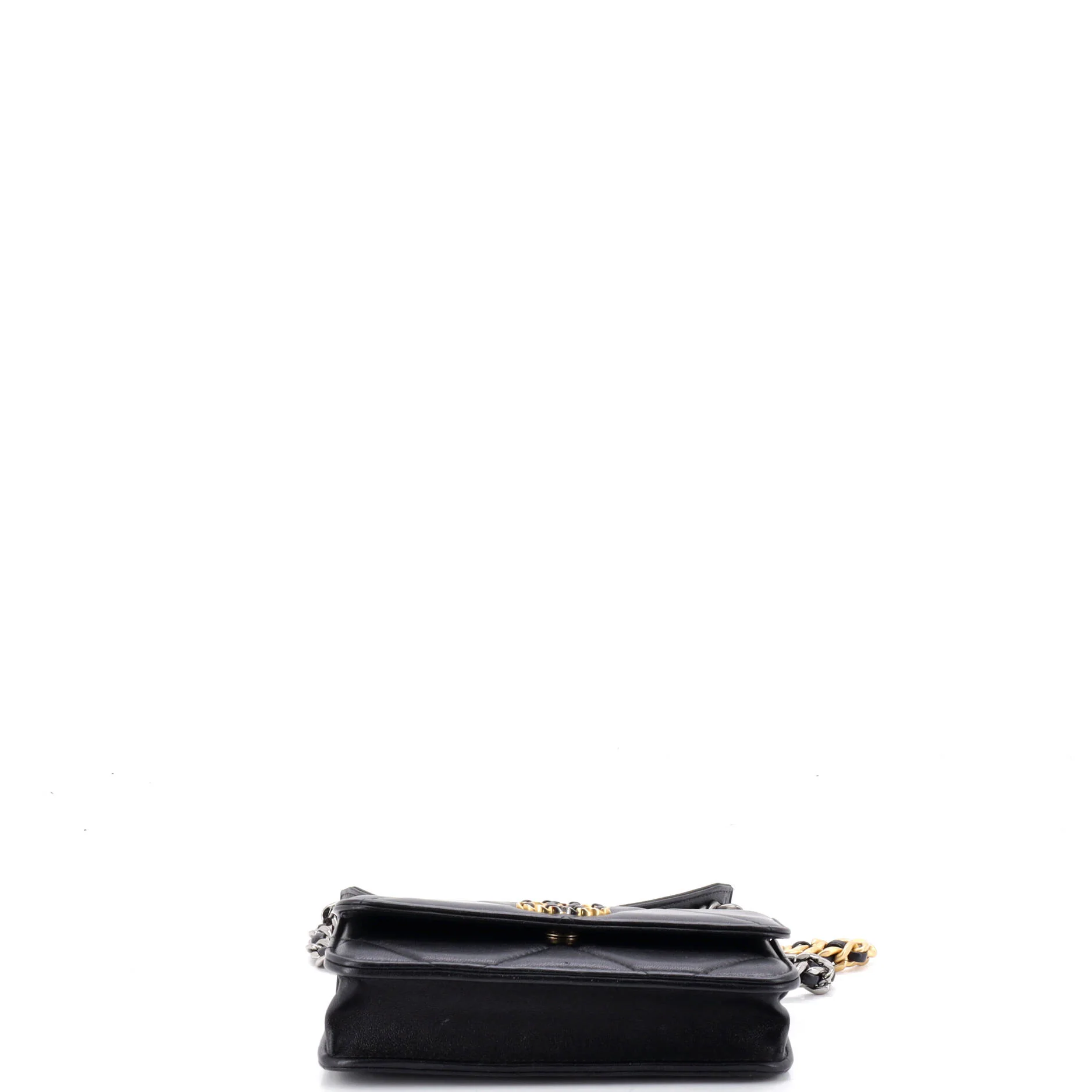 19 Flap Phone Holder with Chain Quilted Lambskin - Image 4