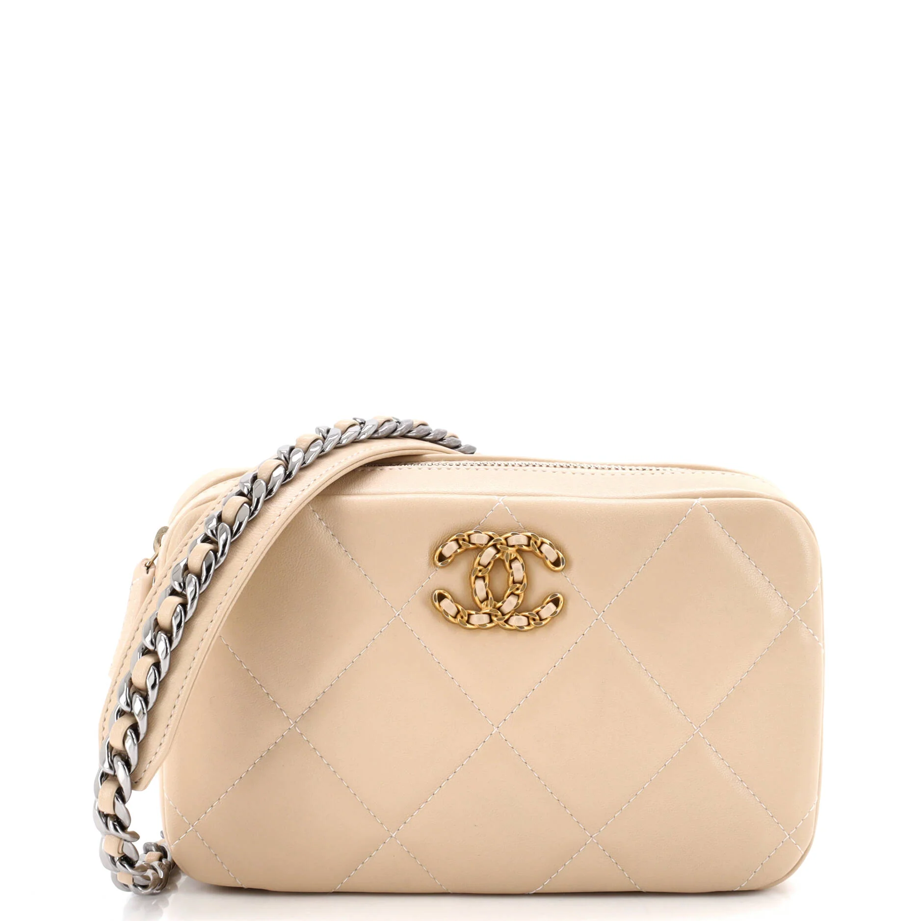 19 Zipped Phone Holder Crossbody Bag Quilted Lambskin