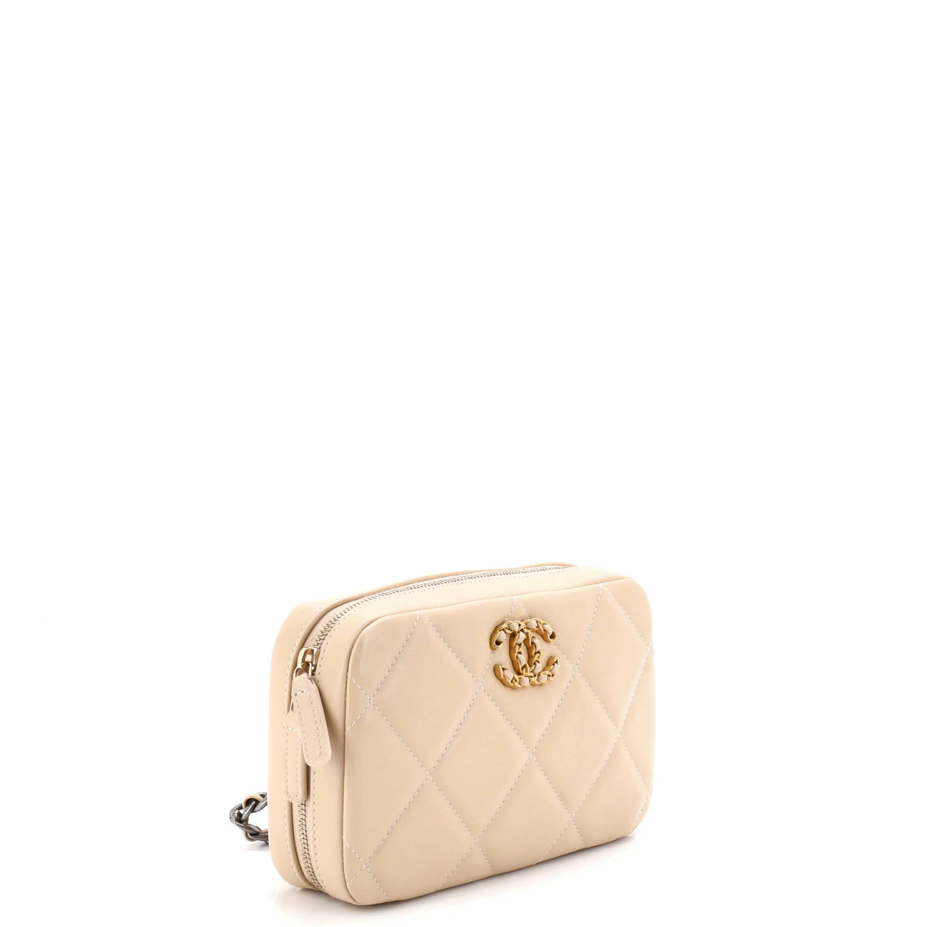 19 Zipped Phone Holder Crossbody Bag Quilted Lambskin - Image 3