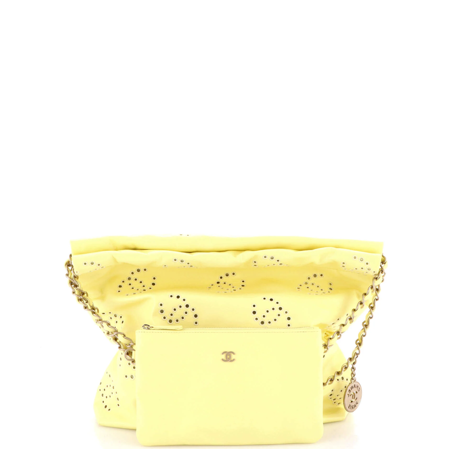 22 Chain Hobo CC Eyelet Embroidered Calfskin Small - Image 2