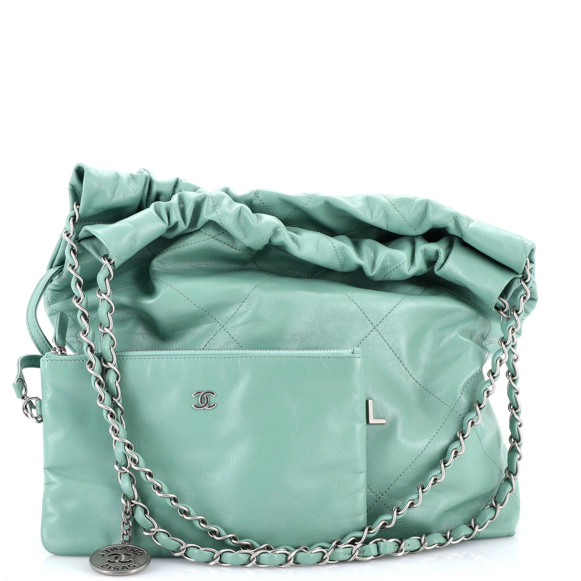 22 Chain Hobo Quilted Calfskin Small - Image 2