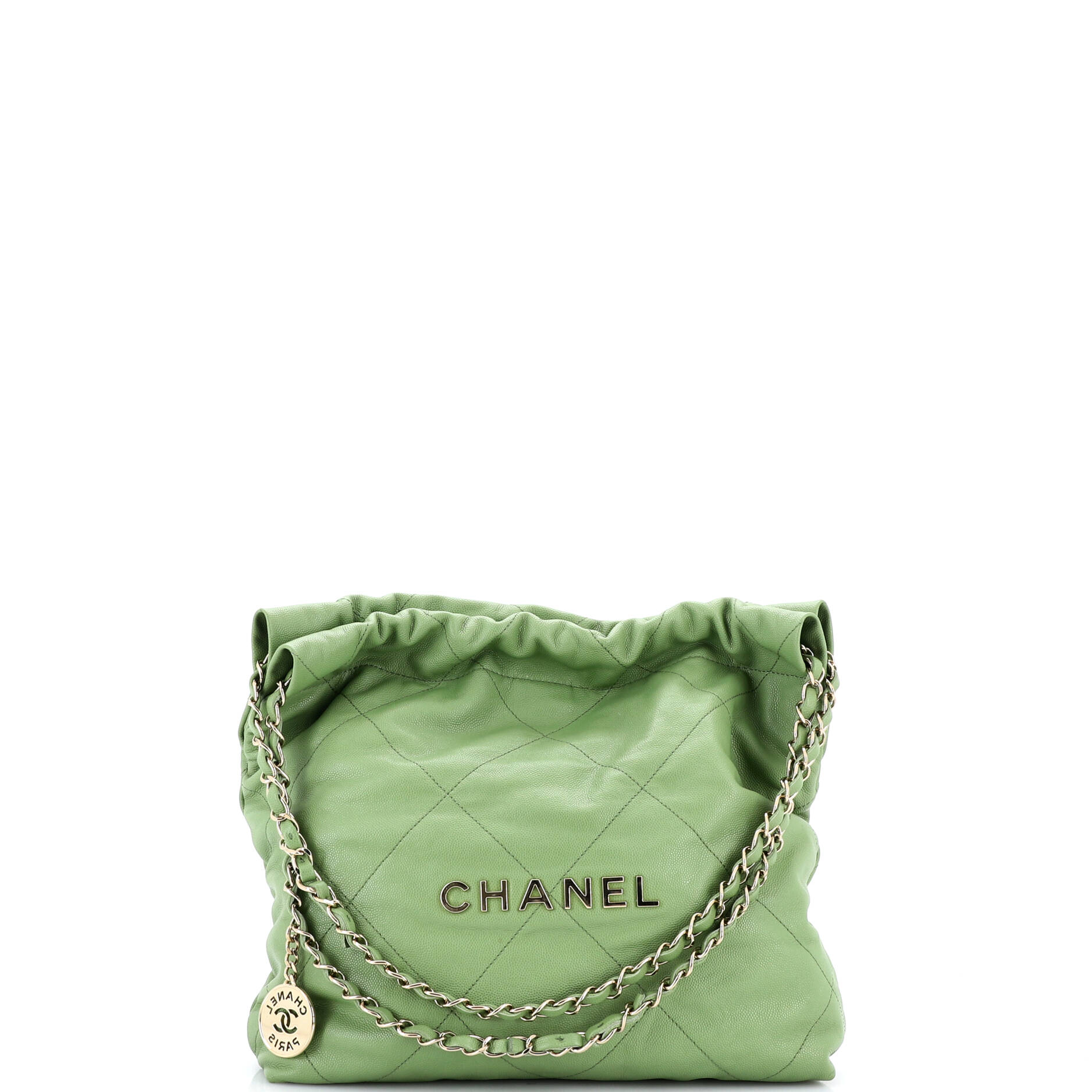 22 Chain Hobo Quilted Caviar Small