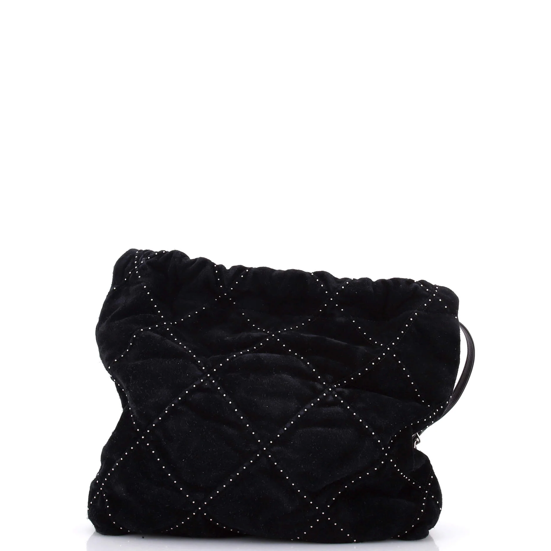 22 Chain Hobo Quilted Studded Suede Small - Image 4