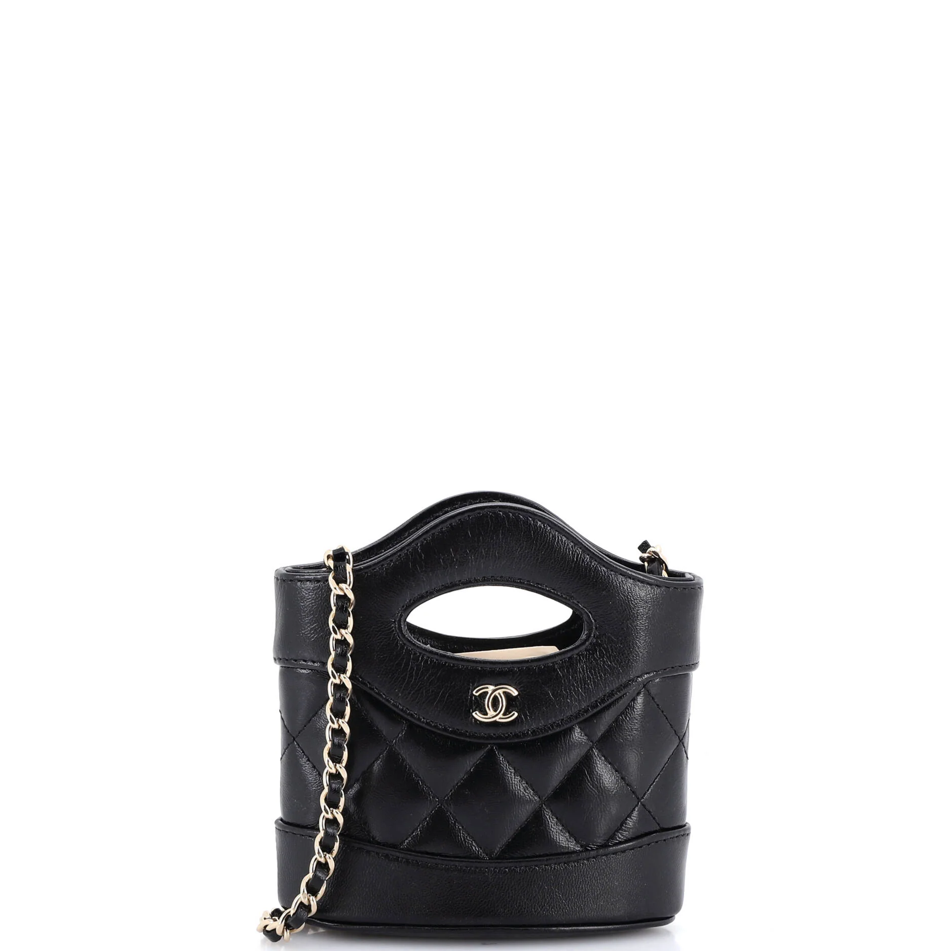 31 Shopping Bag Clutch with Chain Quilted Calfskin Nano