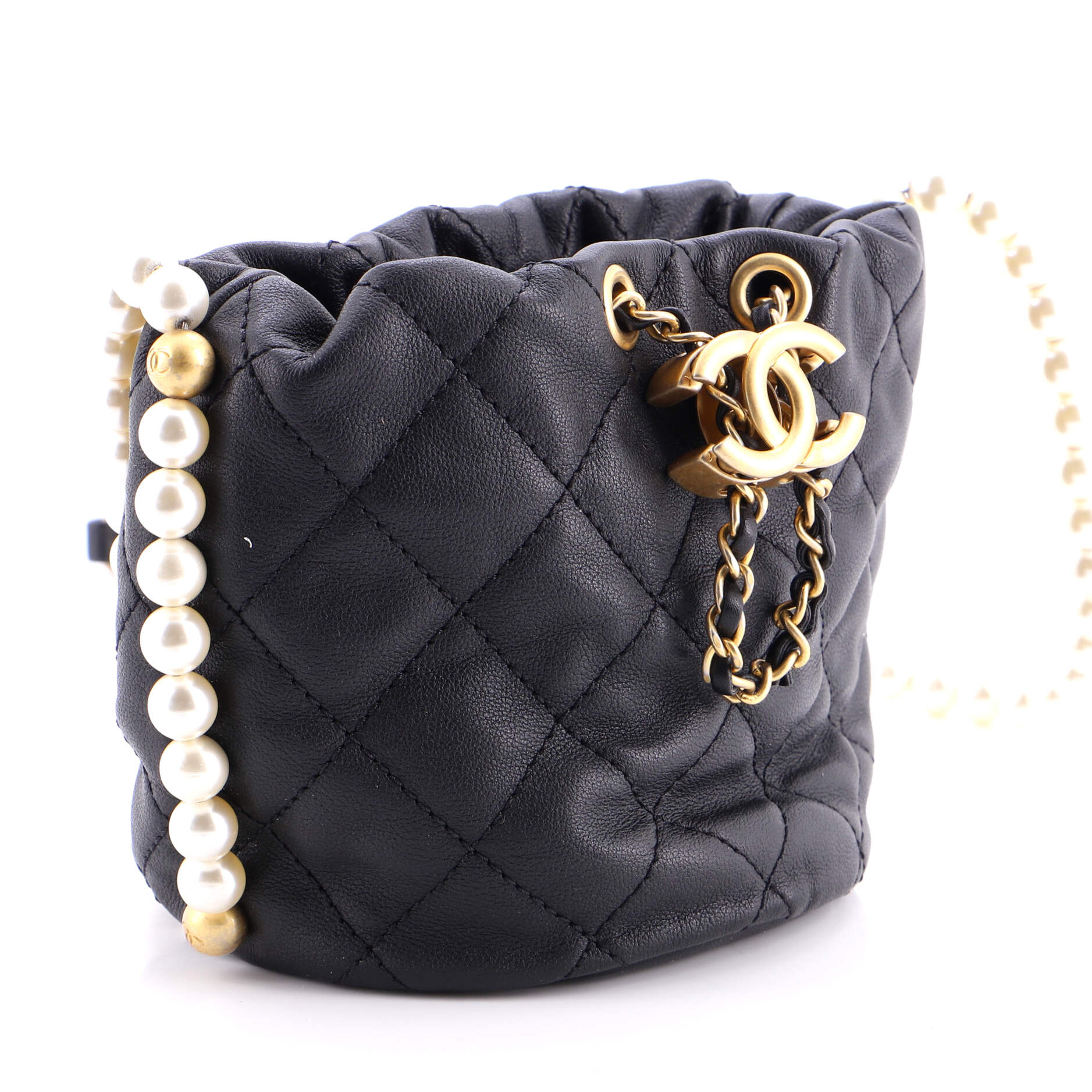 About Pearls Bucket Bag Quilted Calfskin Mini - Image 6