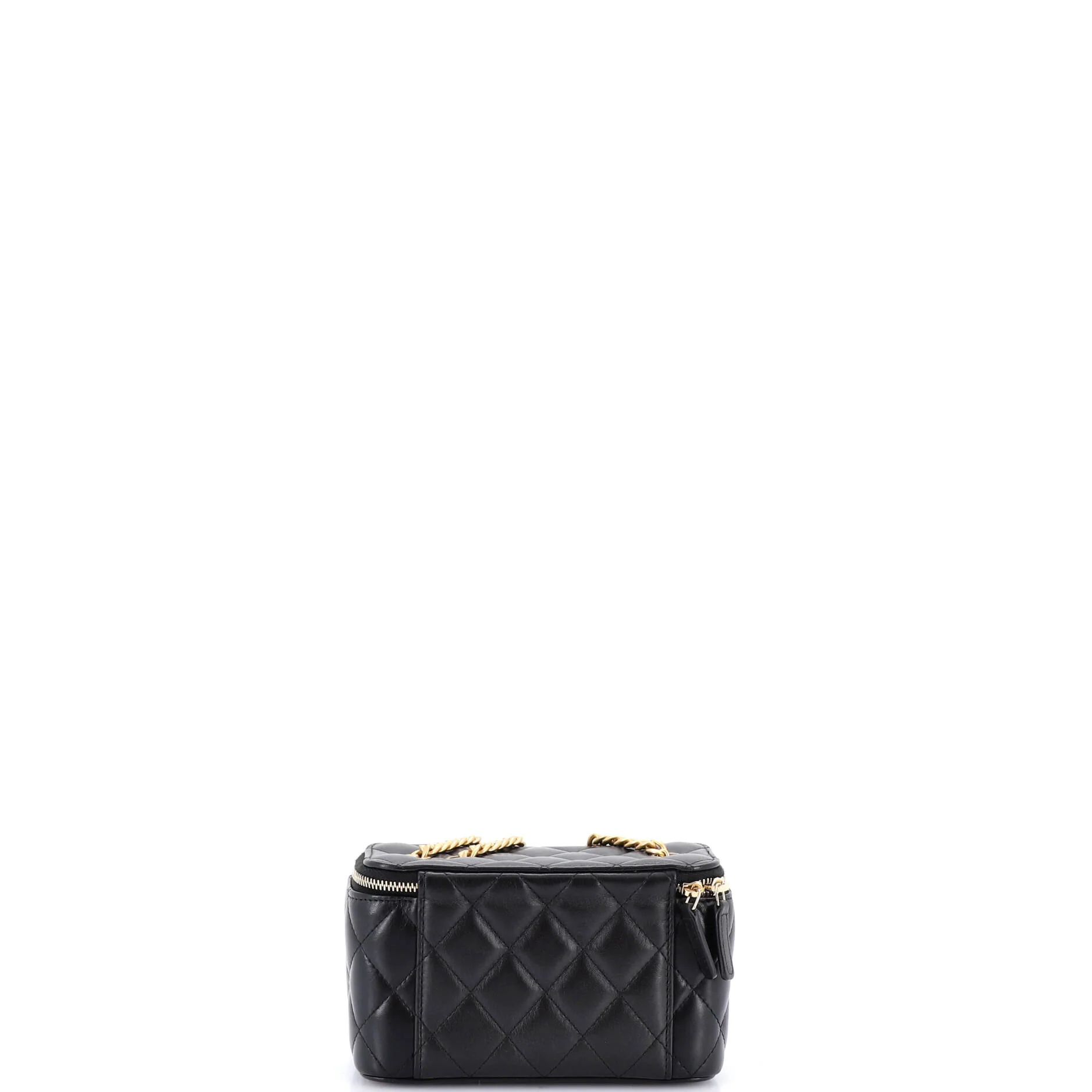 All Slide Long Vanity Case with Chain Quilted Lambskin Small - Image 3