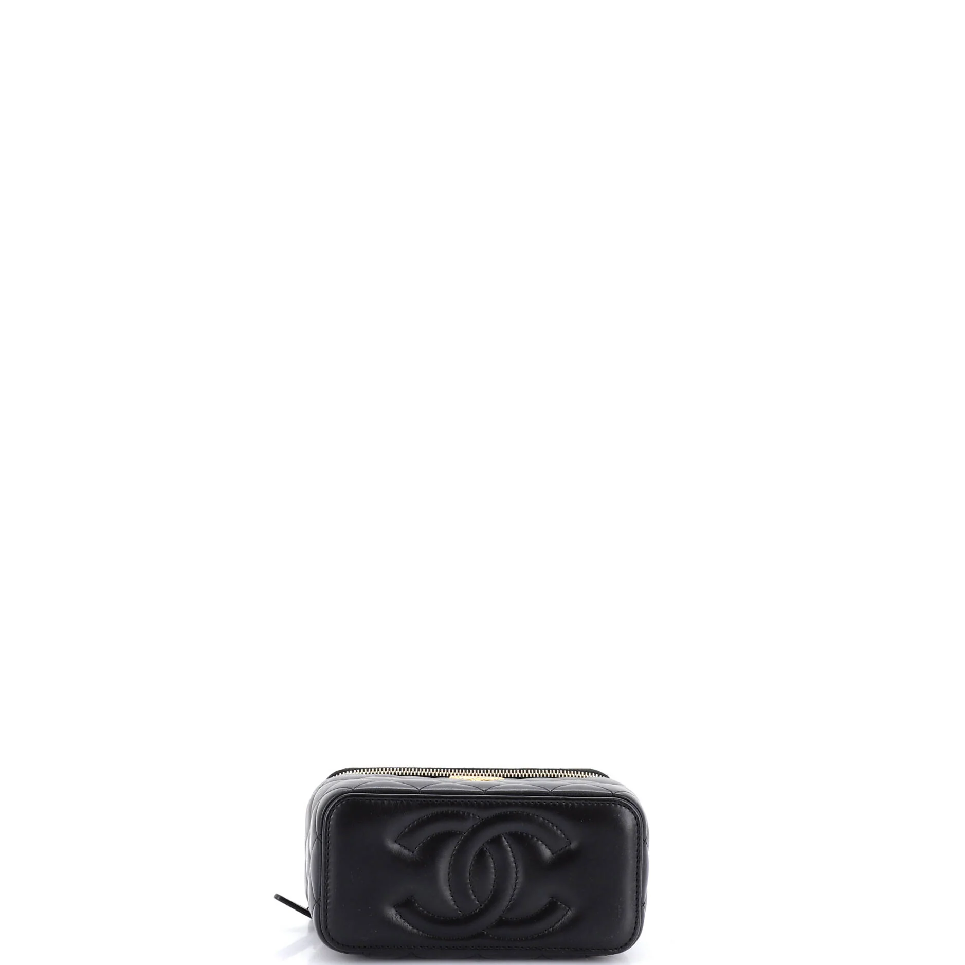All Slide Long Vanity Case with Chain Quilted Lambskin Small - Image 4