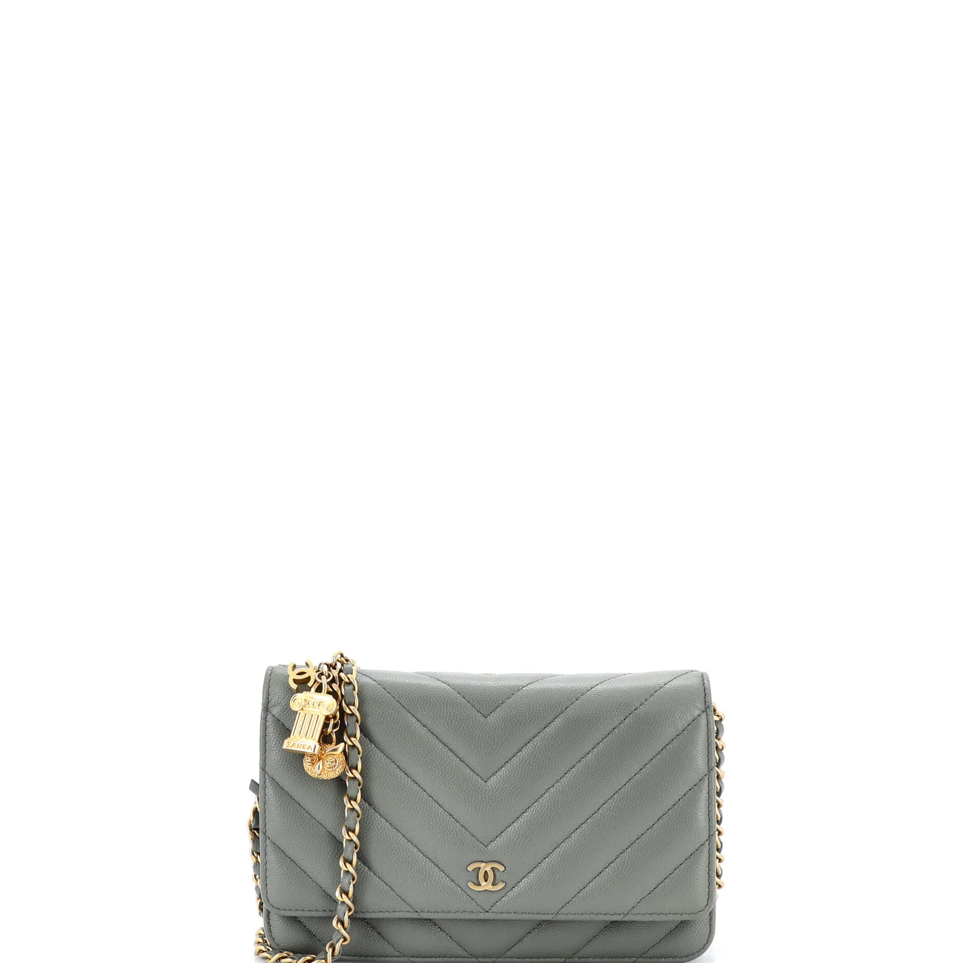 Ancient Greek Charm Wallet on Chain Chevron Caviar