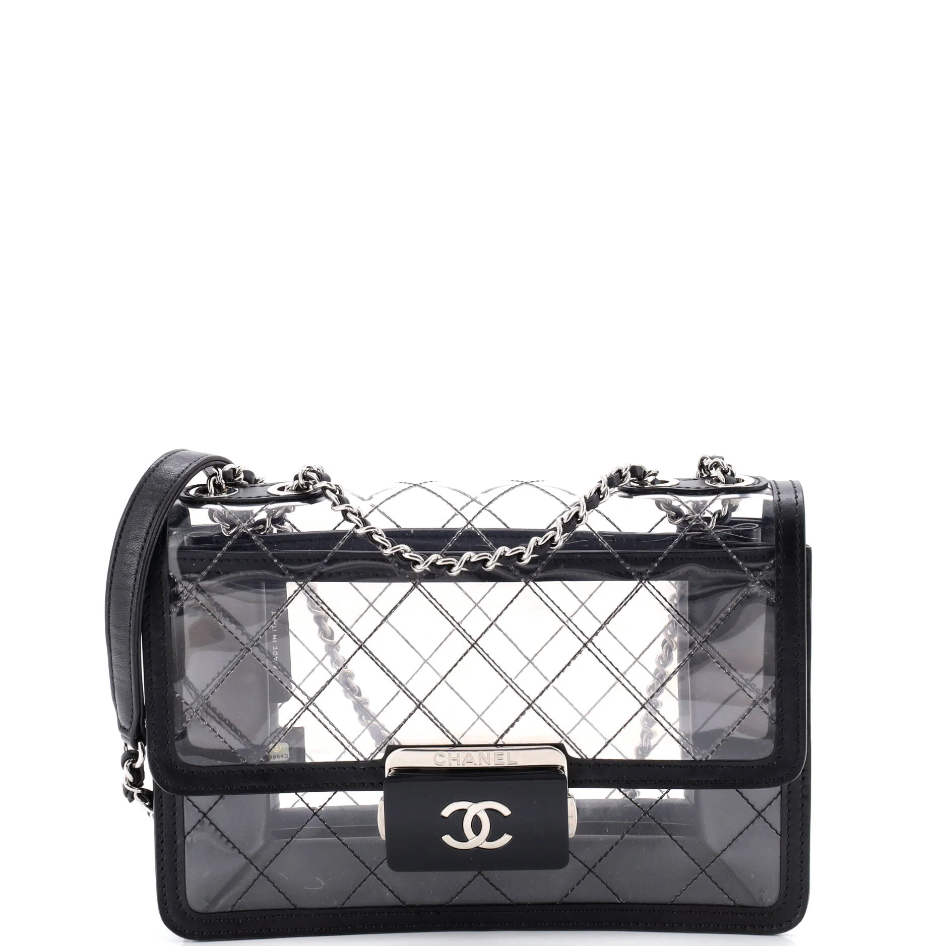 Beauty Lock Flap Bag Quilted PVC With Lambskin Large