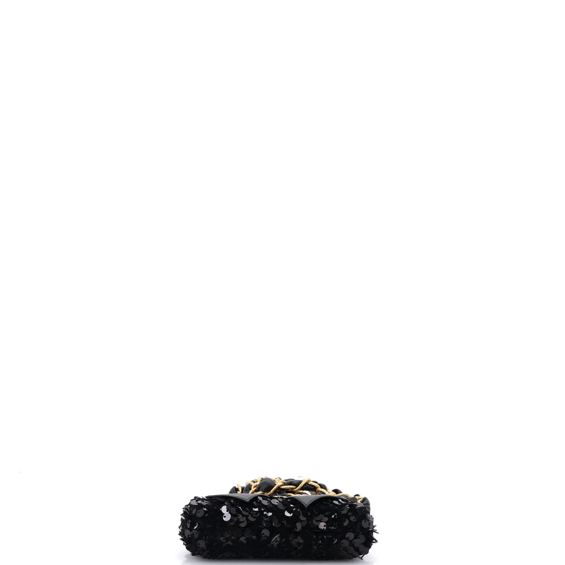 Bow Frame Clutch With Chain Sequin Embellished Tweed with Leather Mini - Image 4