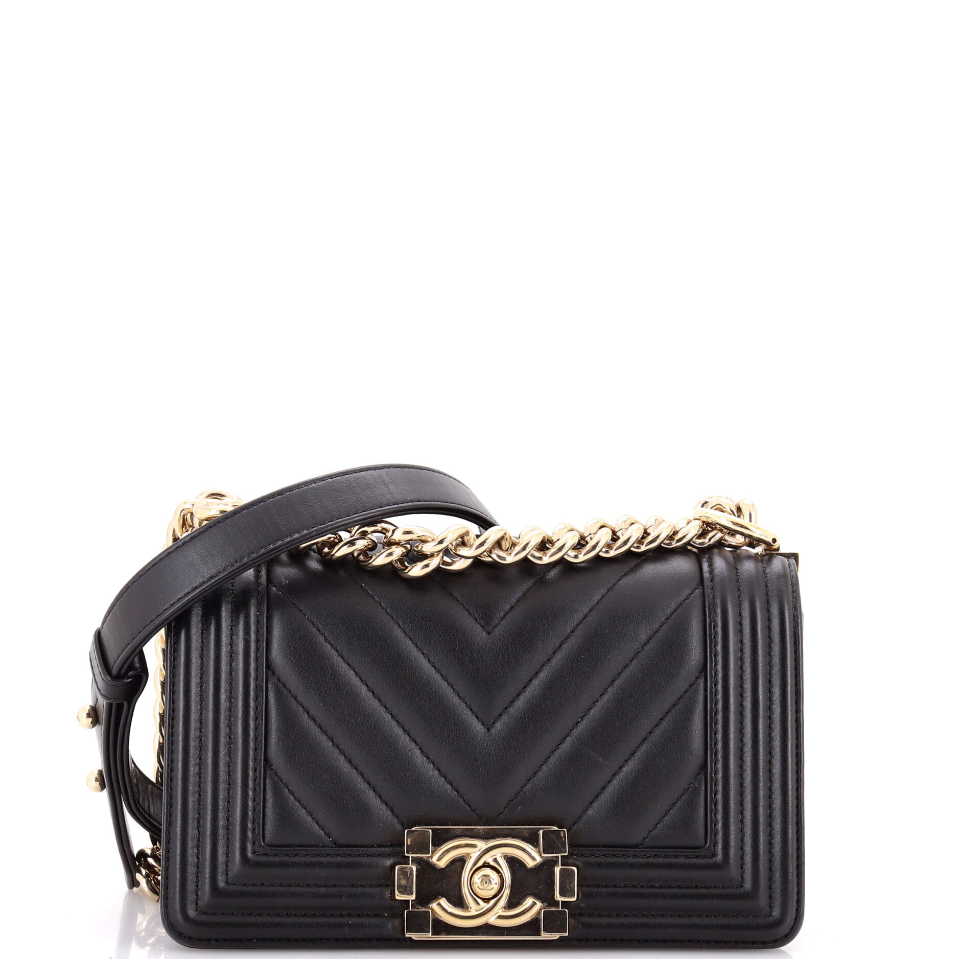 Boy Flap Bag Chevron Calfskin Small
