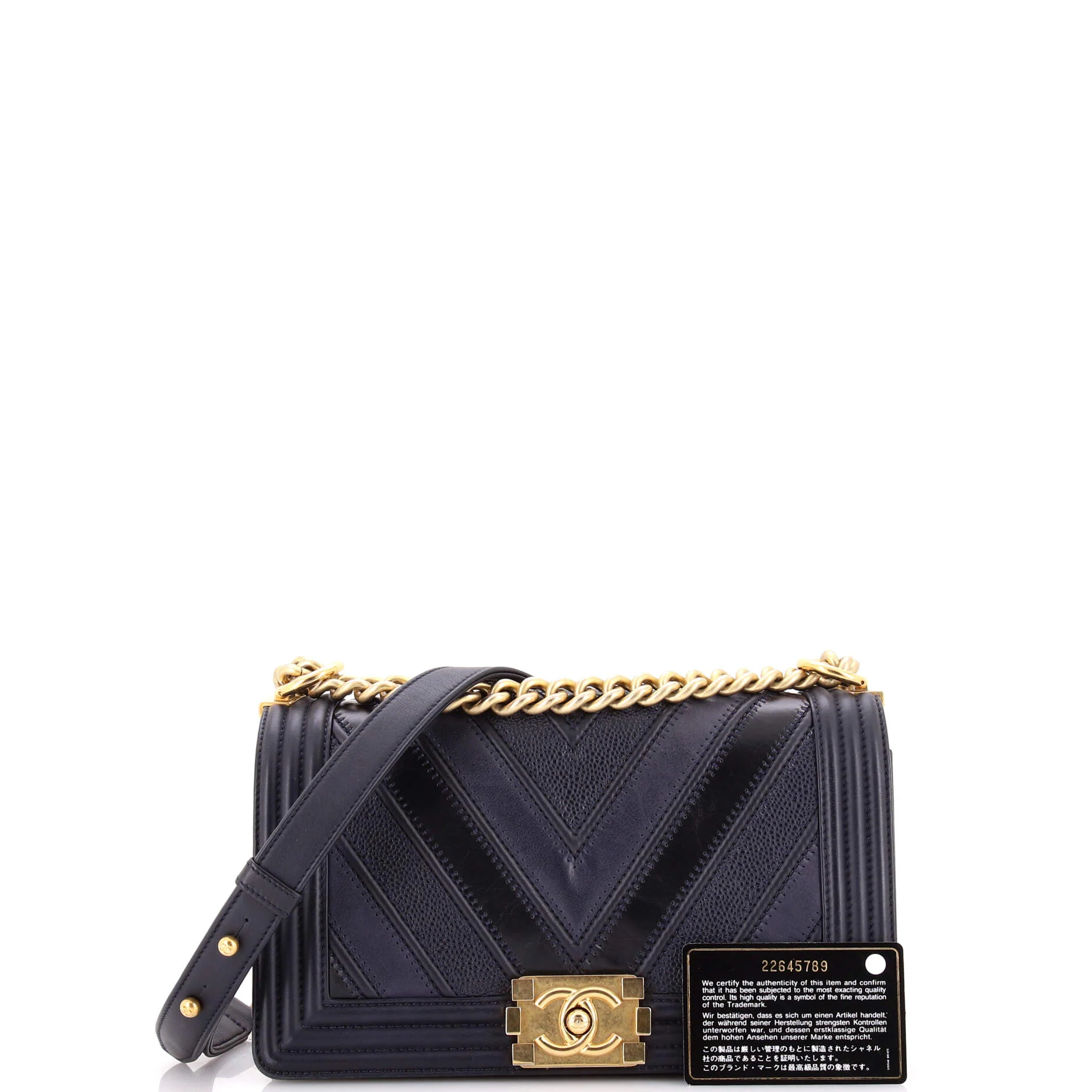 Boy Flap Bag Chevron Caviar and Calfskin Old Medium - Image 2
