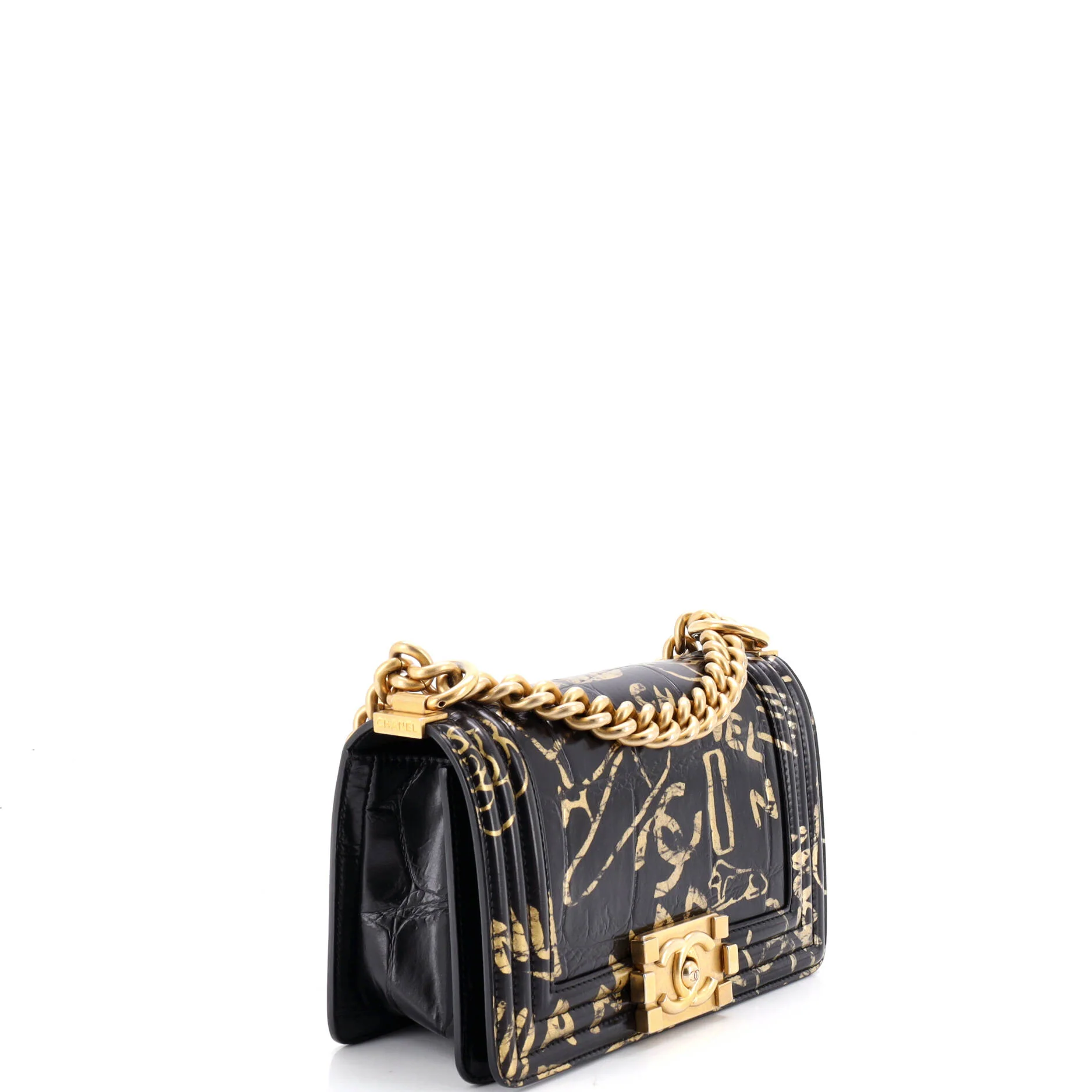 Boy Flap Bag Graffiti Crocodile Embossed Calfskin Small - Image 2