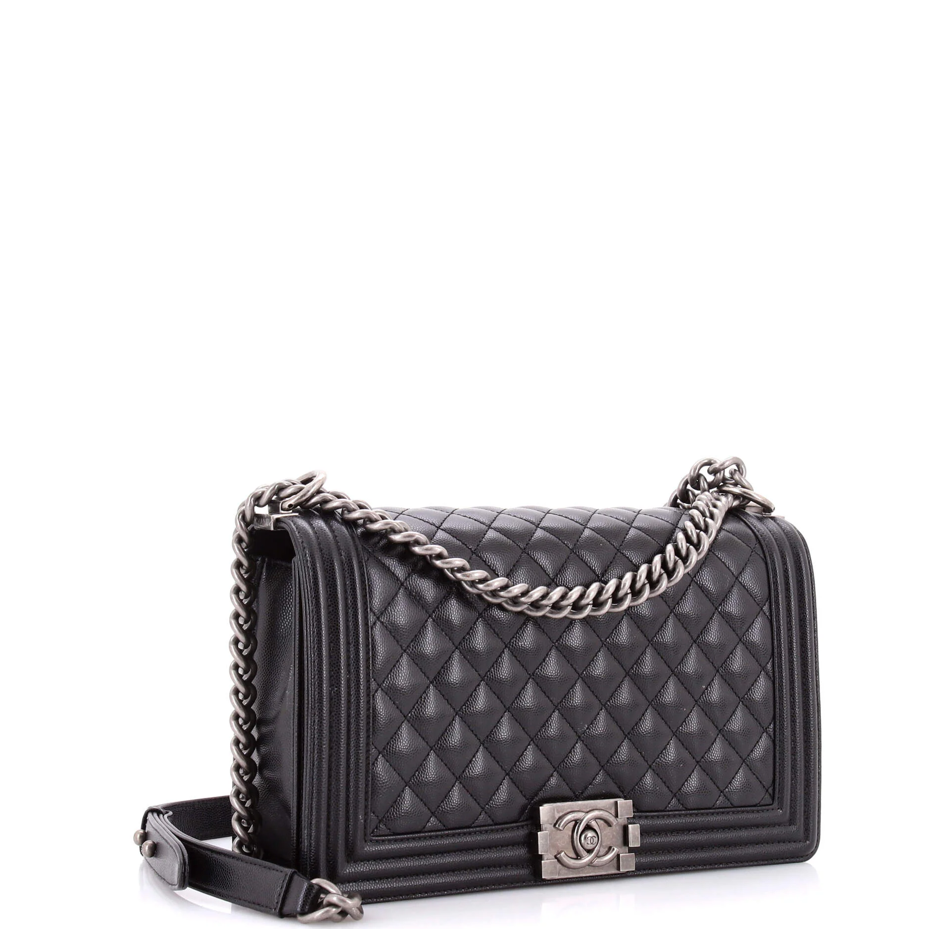 Boy Flap Bag Quilted Caviar New Medium - Image 2