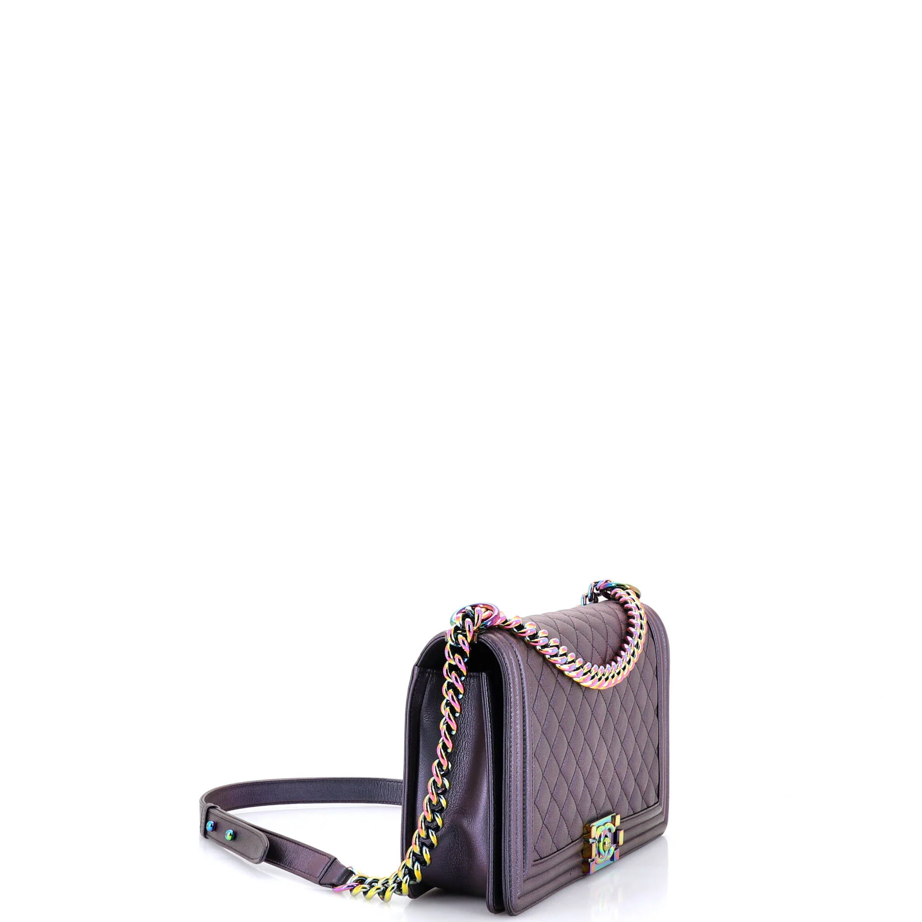 Boy Flap Bag Quilted Iridescent Goatskin New Medium - Image 2
