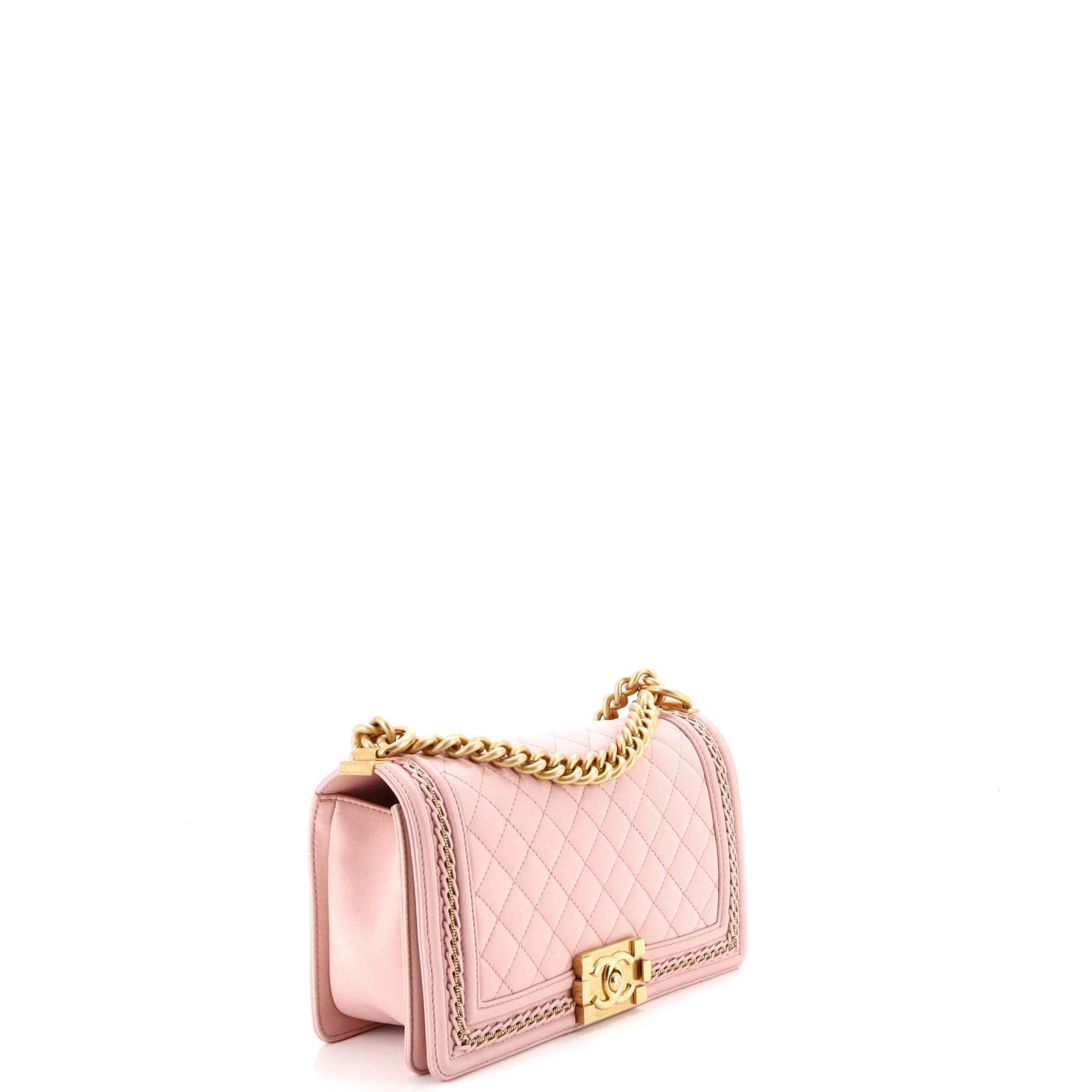 Boy Flap Bag Quilted Lambskin with Chain Detail Old Medium - Image 3