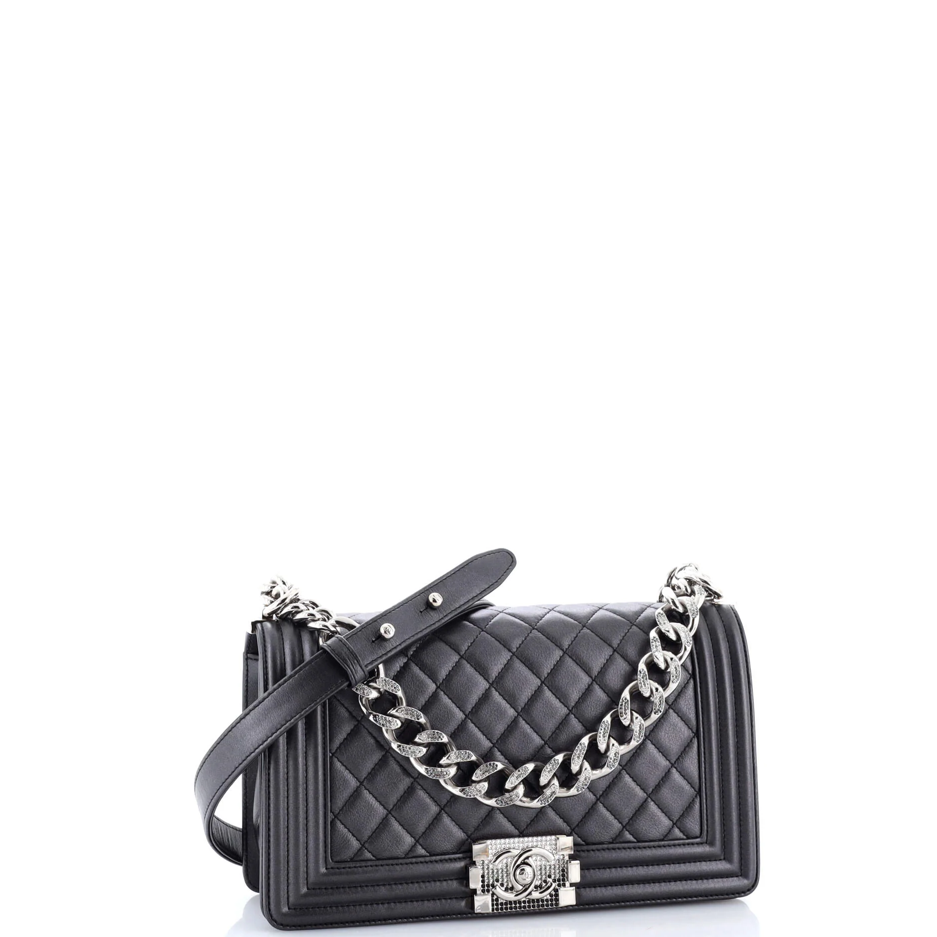 Boy Flap Bag Quilted Lambskin with Gradient Crystal Detail Old Medium - Image 3