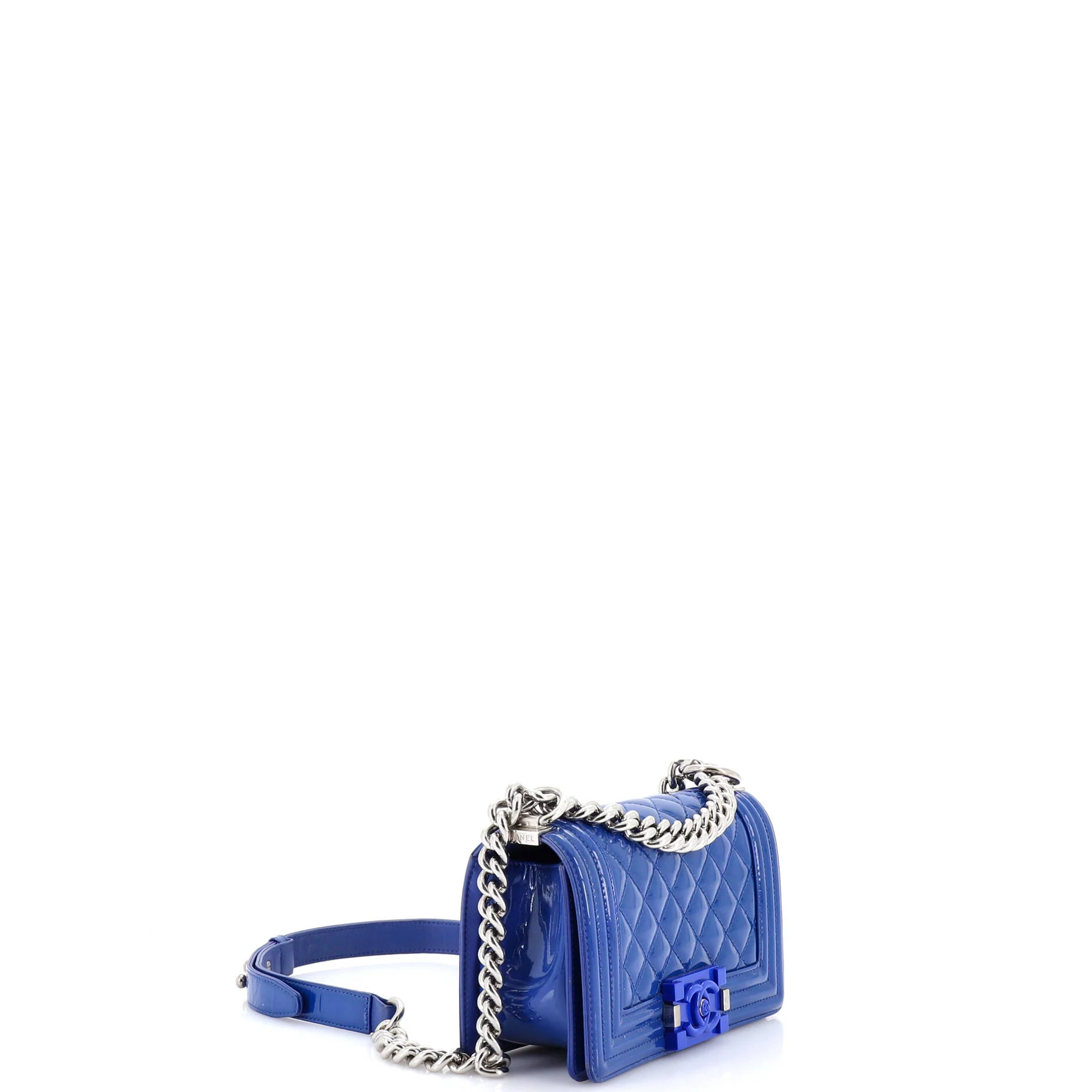 Boy Flap Bag Quilted Plexiglass Patent Small - Image 2