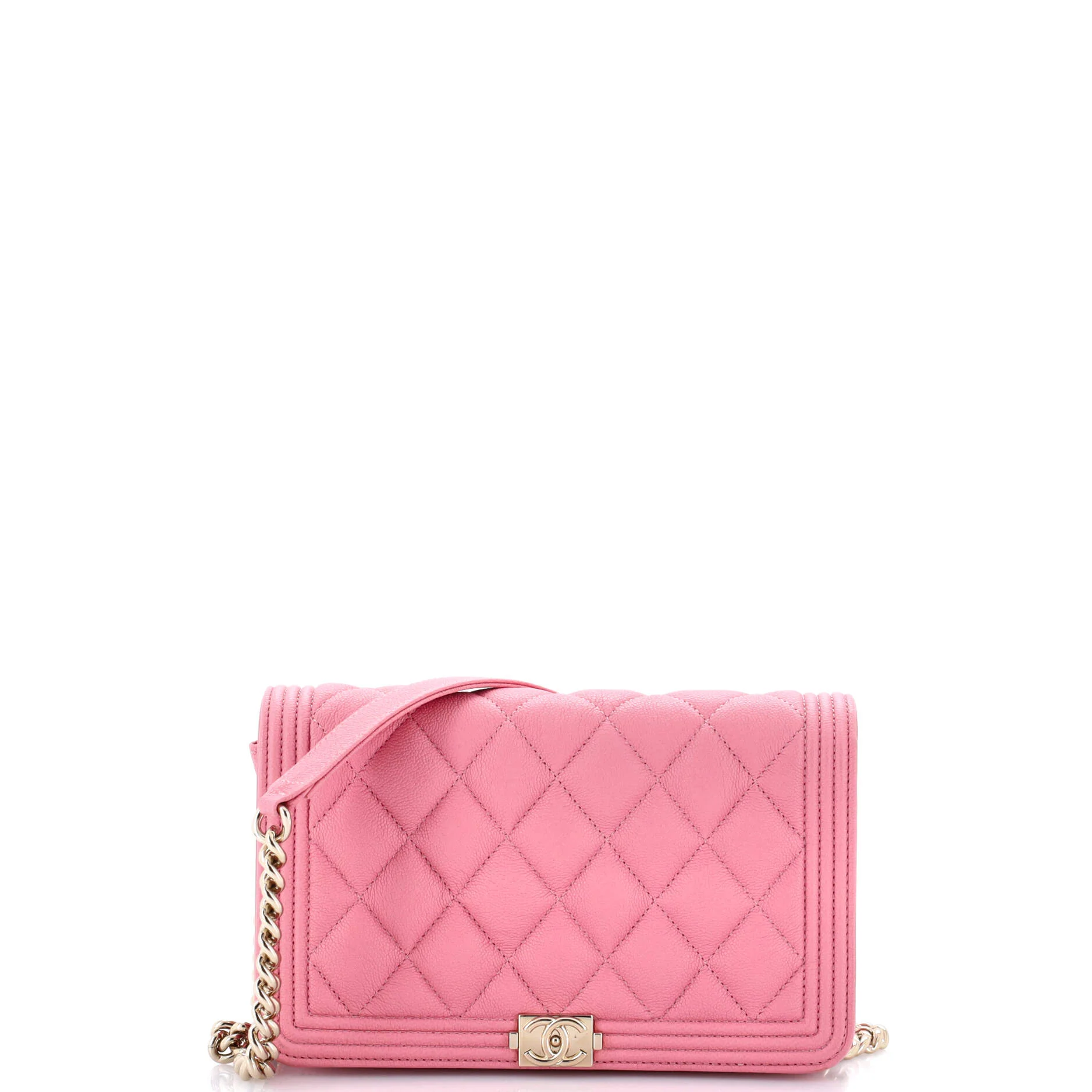 Boy Wallet on Chain Quilted Caviar