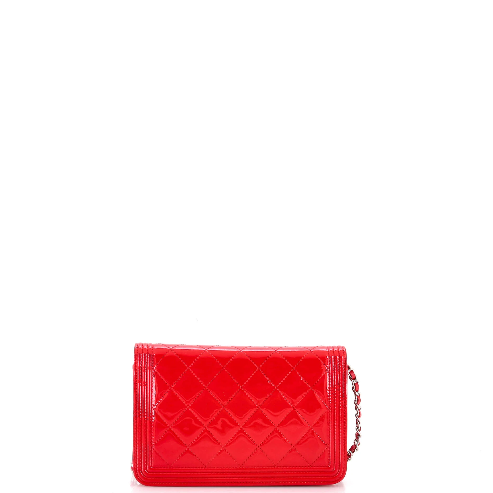 Boy Wallet on Chain Quilted Patent - Image 3