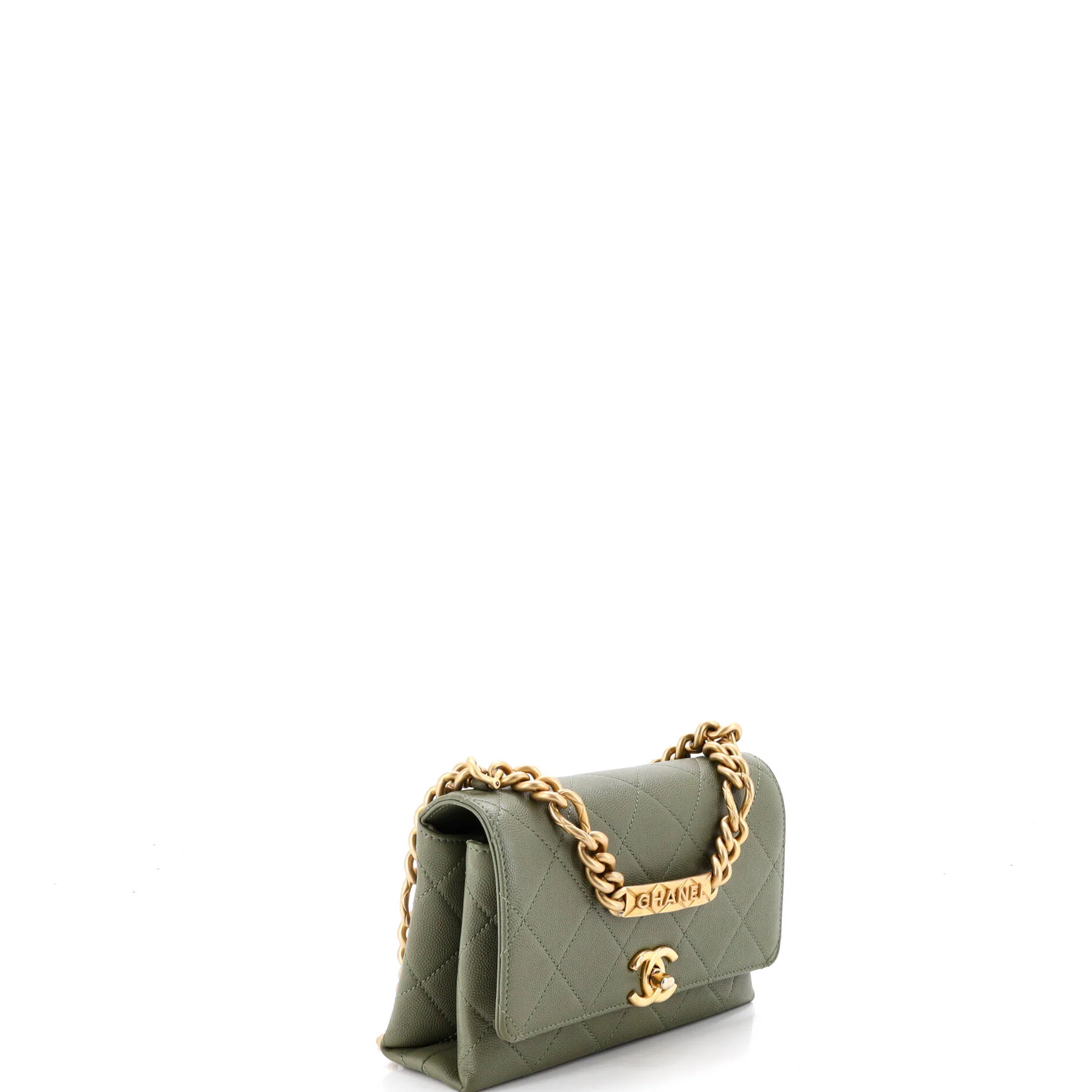 Bracelet On Chain Flap Bag Quilted Caviar Mini - Image 2