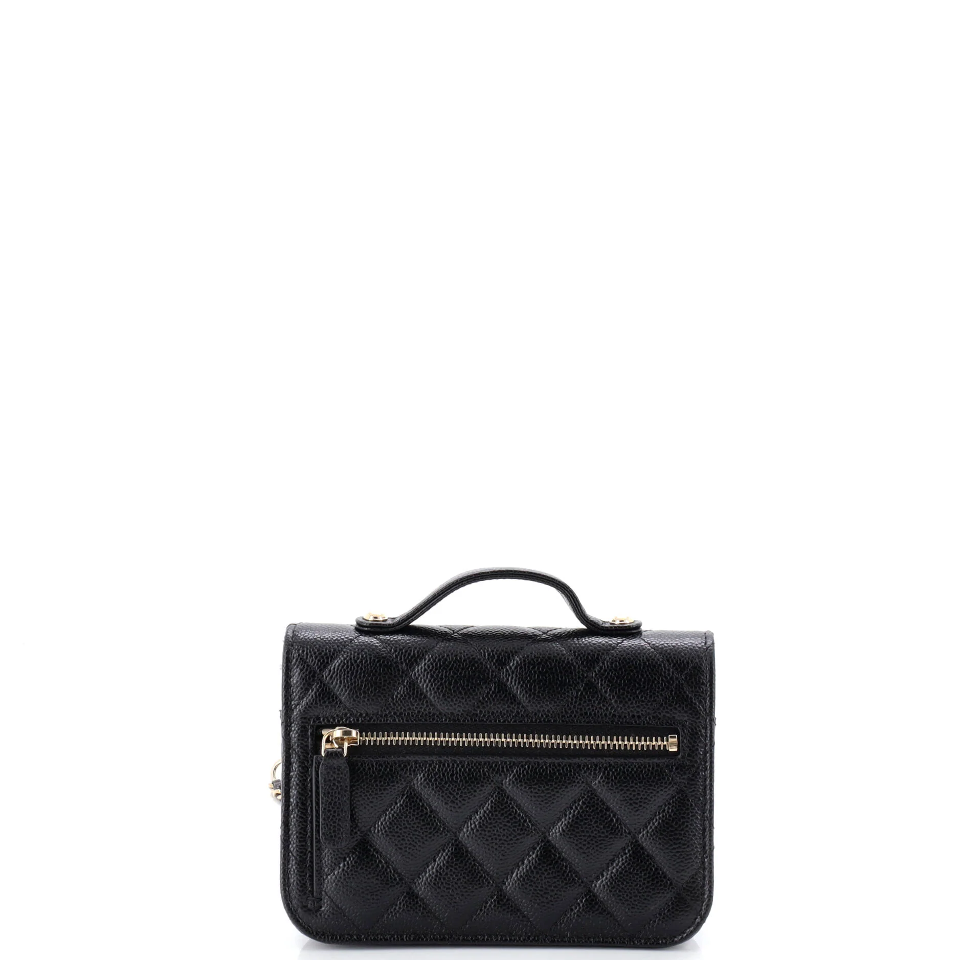 Business Affinity Flap Clutch with Chain Quilted Caviar - Image 3