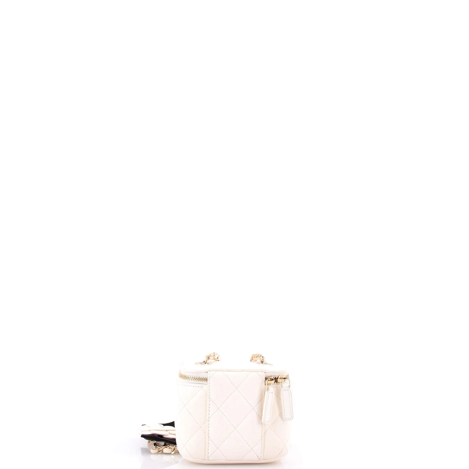 Camellia Bow Vanity Case with Chain Quilted Lambskin Mini - Image 3