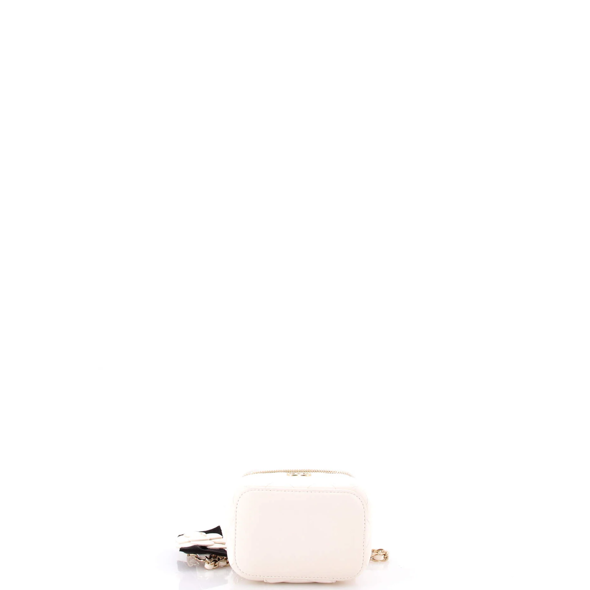 Camellia Bow Vanity Case with Chain Quilted Lambskin Mini - Image 4