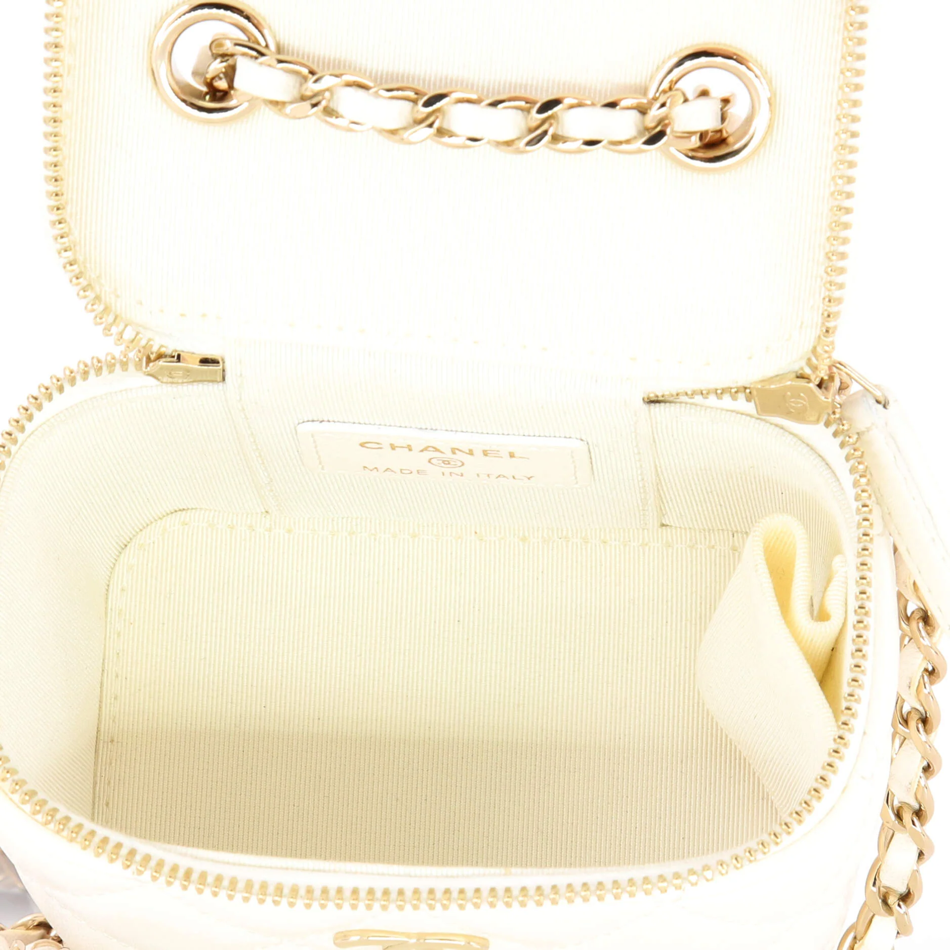 Camellia Bow Vanity Case with Chain Quilted Lambskin Mini - Image 5